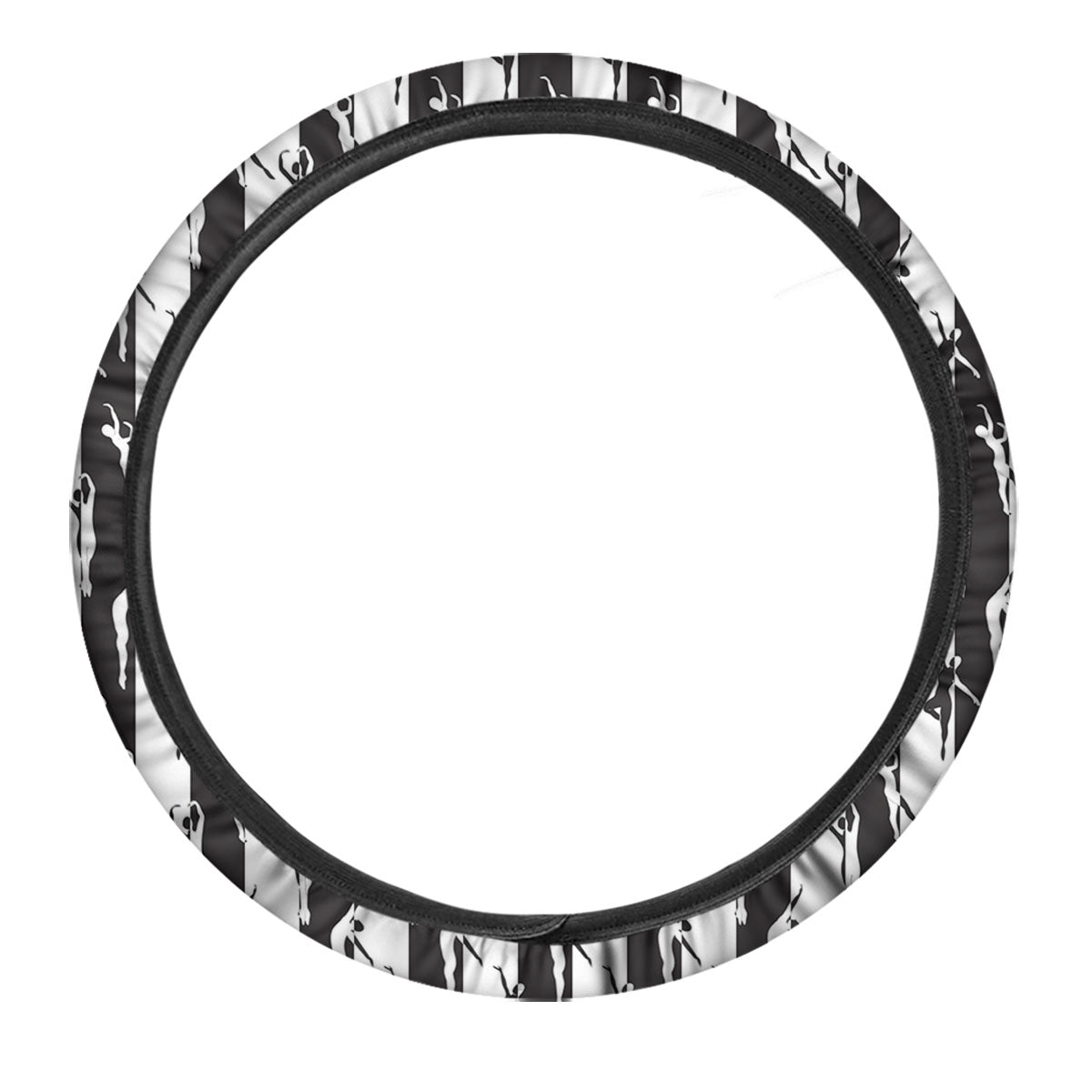 Ballet White And Black Print Pattern Car Steering Wheel Cover-grizzshop