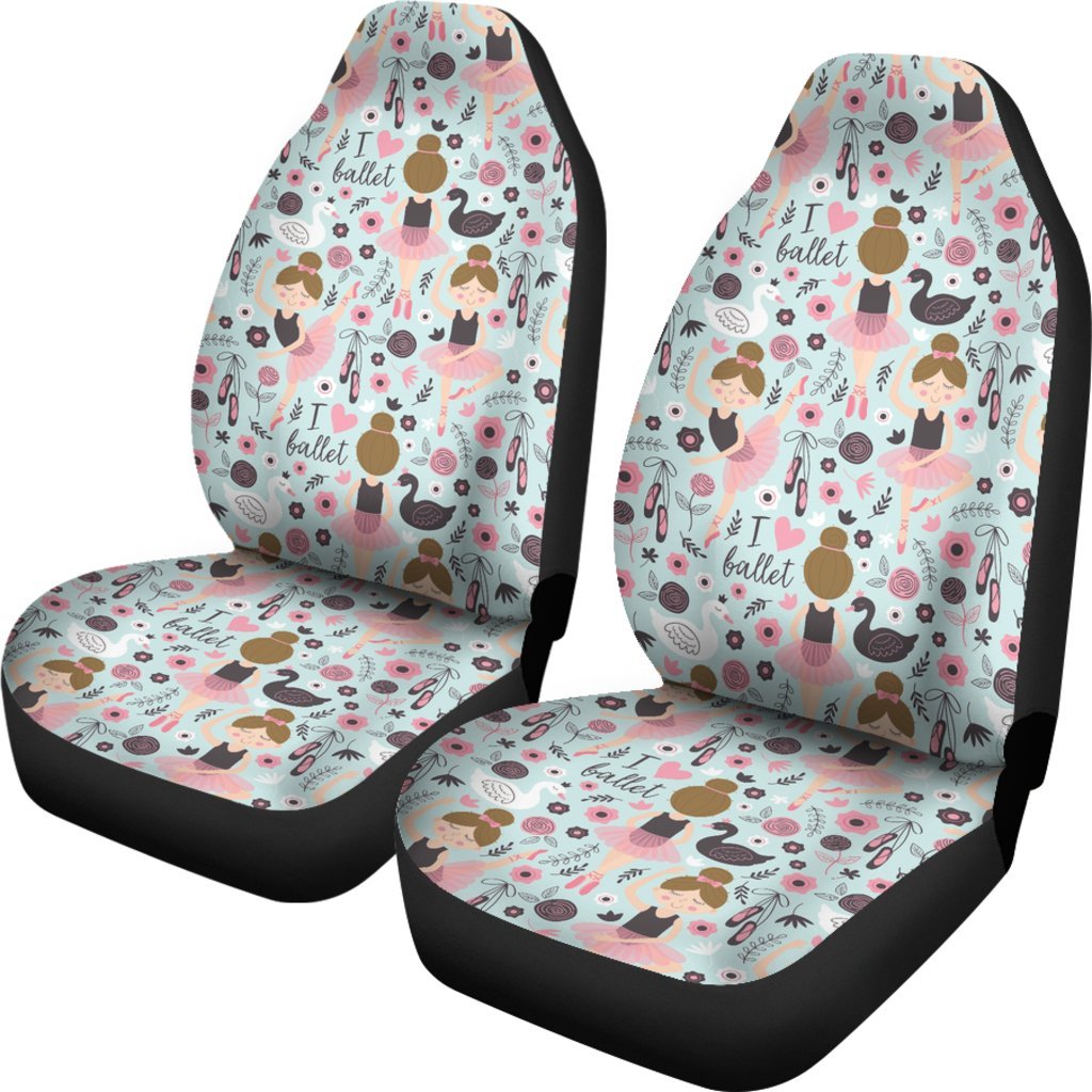 Ballet Girl Pattern Print Universal Fit Car Seat Cover-grizzshop