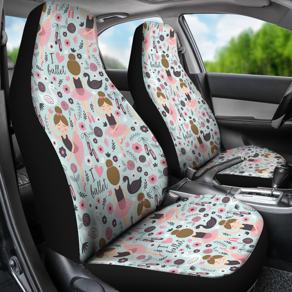 Ballet Girl Pattern Print Universal Fit Car Seat Cover-grizzshop