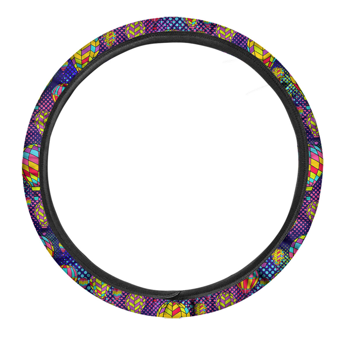Balloon Air Retro Print Pattern Car Steering Wheel Cover-grizzshop