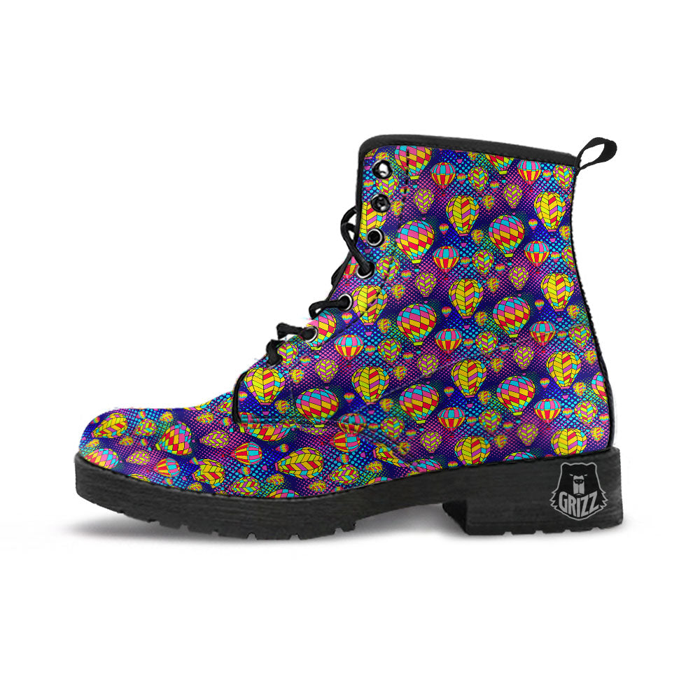 Balloon Air Retro Print Pattern Leather Boots-grizzshop