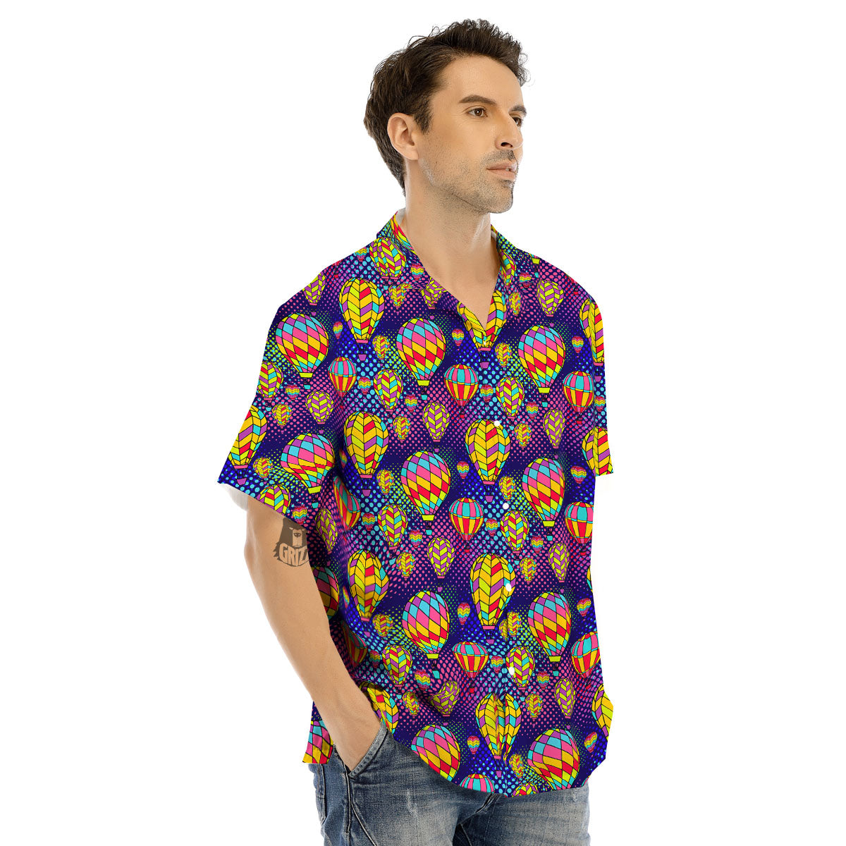 Balloon Air Retro Print Pattern Men's Hawaiian Shirt-grizzshop