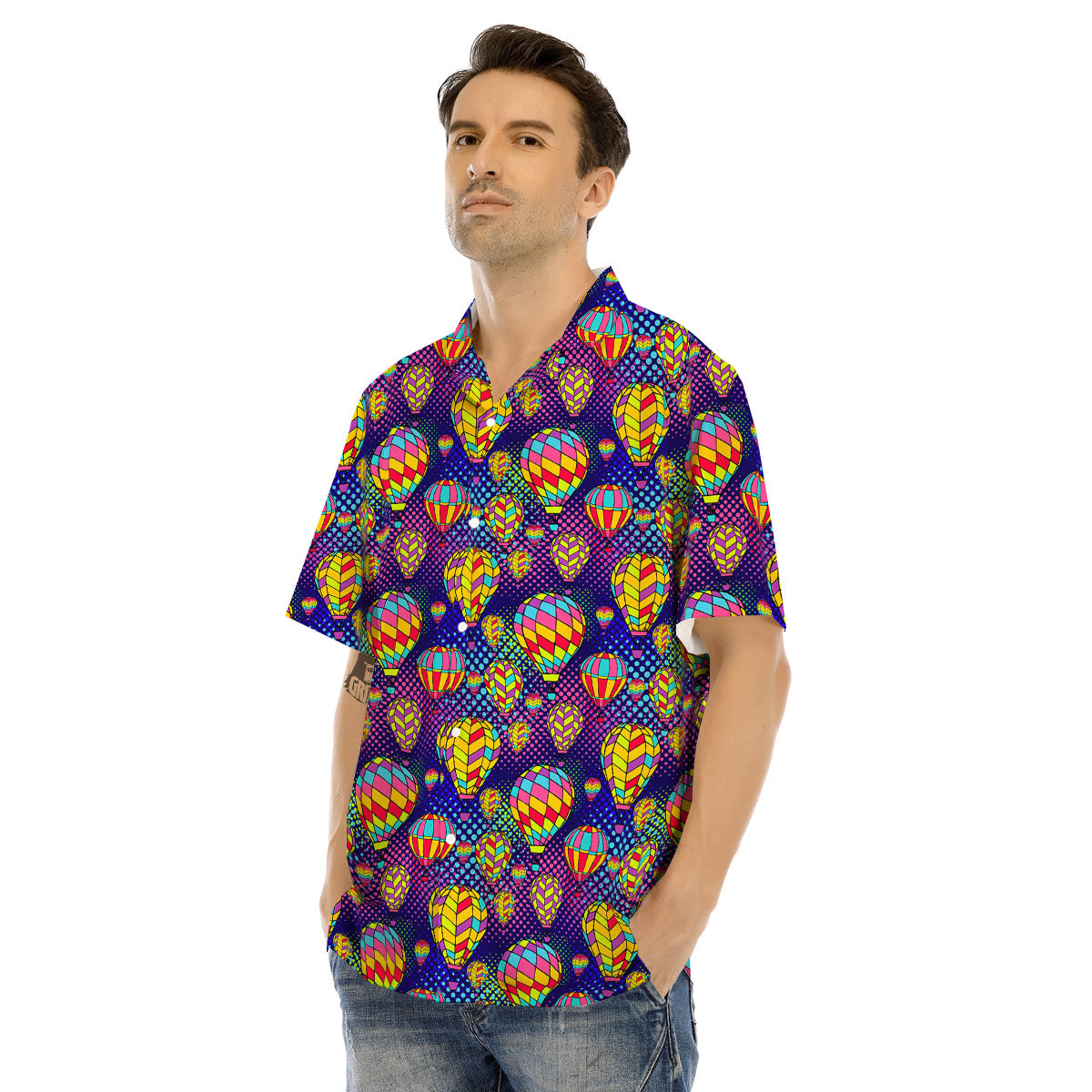 Balloon Air Retro Print Pattern Men's Hawaiian Shirt-grizzshop