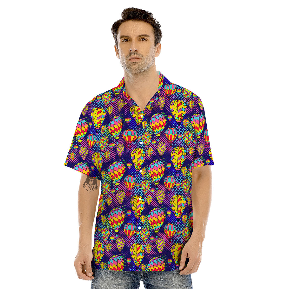 Balloon Air Retro Print Pattern Men's Hawaiian Shirt-grizzshop