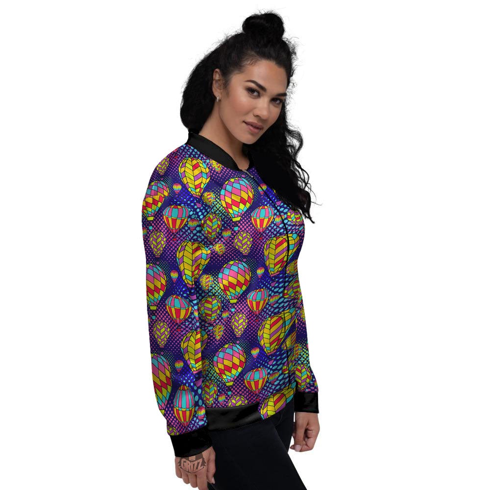 Balloon Air Retro Print Pattern Women's Bomber Jacket-grizzshop