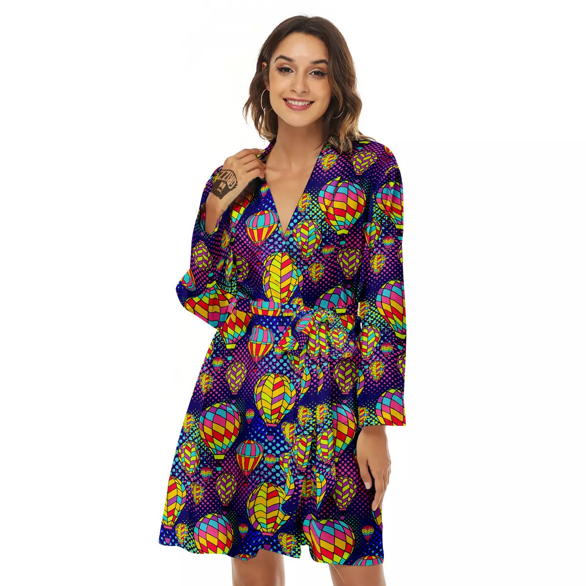 Balloon Air Retro Print Pattern Women's Robe-grizzshop