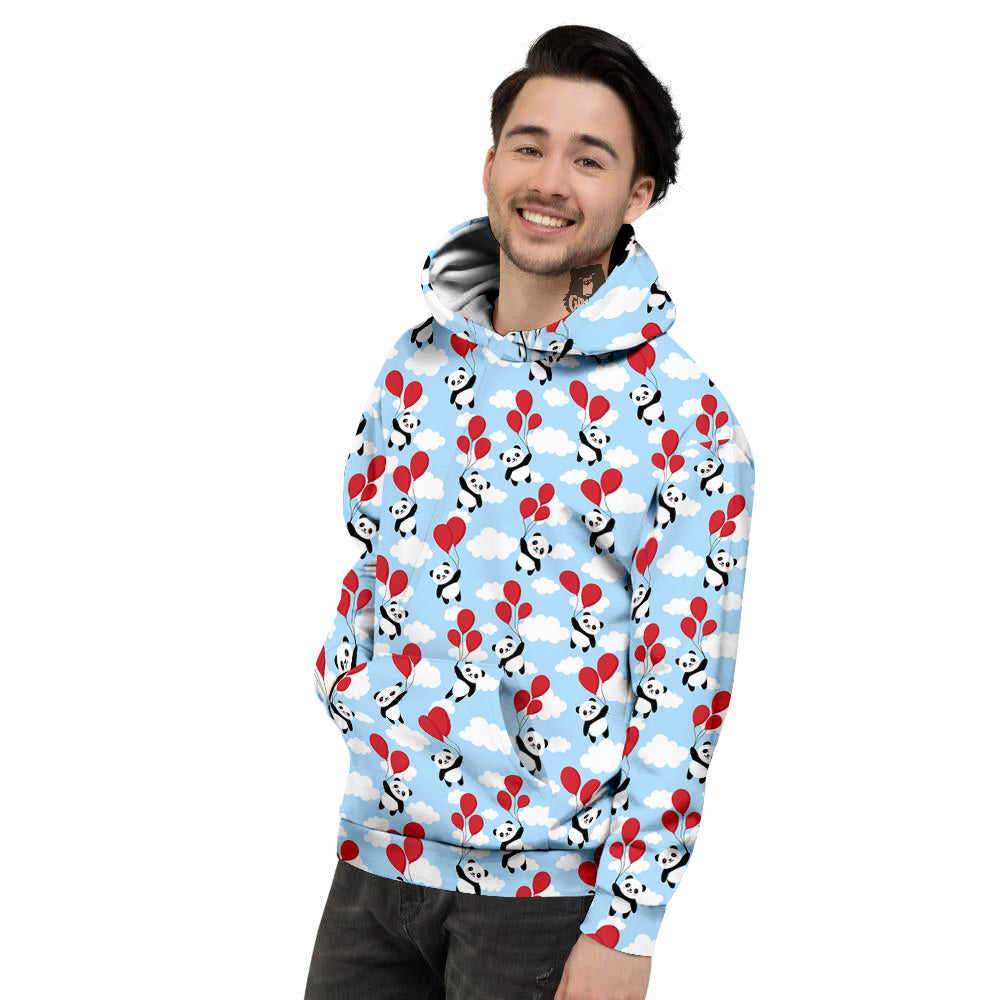 Balloon And Cute Panda Print Pattern Men's Hoodie-grizzshop