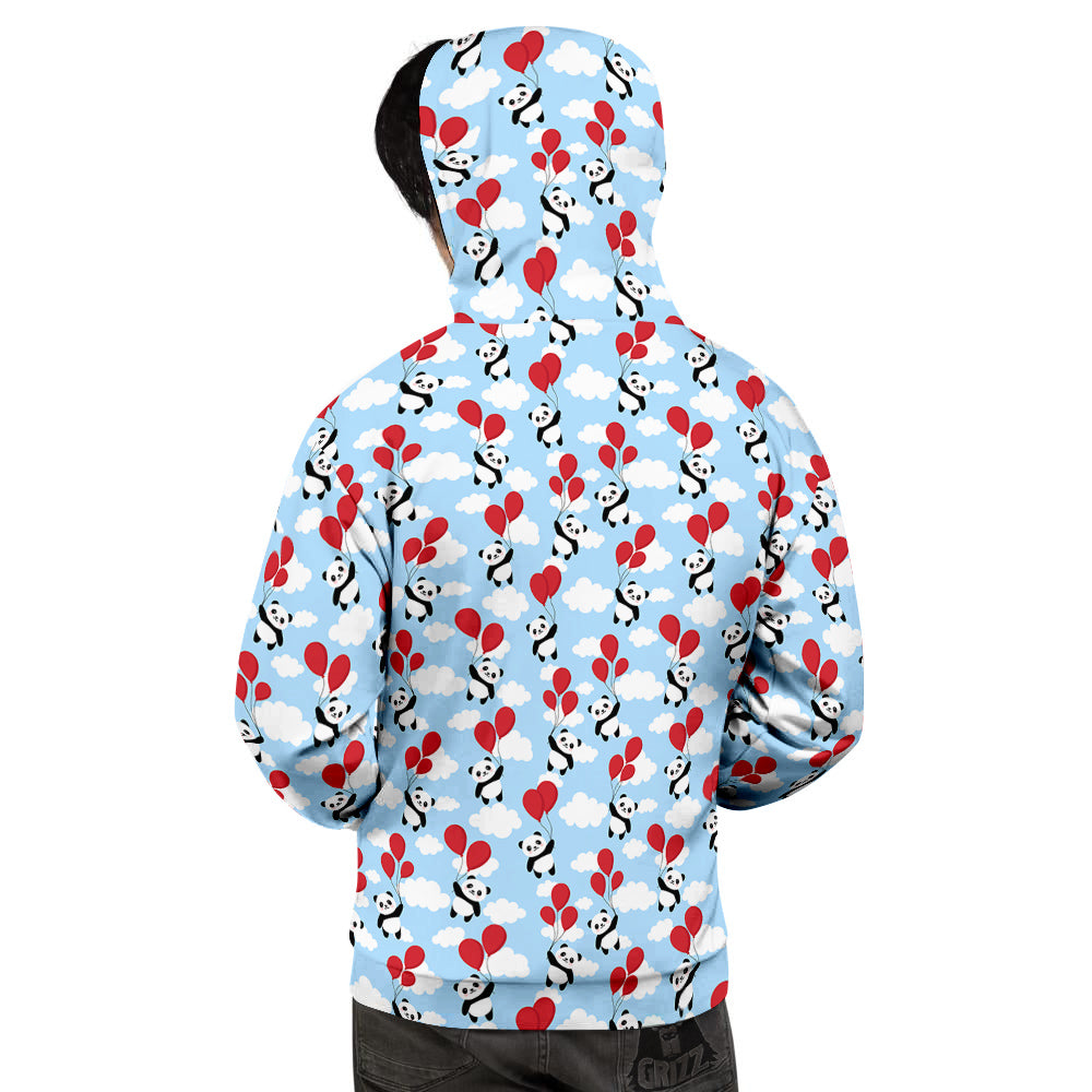 Balloon And Cute Panda Print Pattern Men's Hoodie-grizzshop