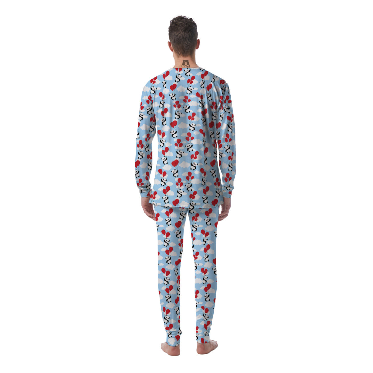 Balloon And Cute Panda Print Pattern Men's Pajamas-grizzshop