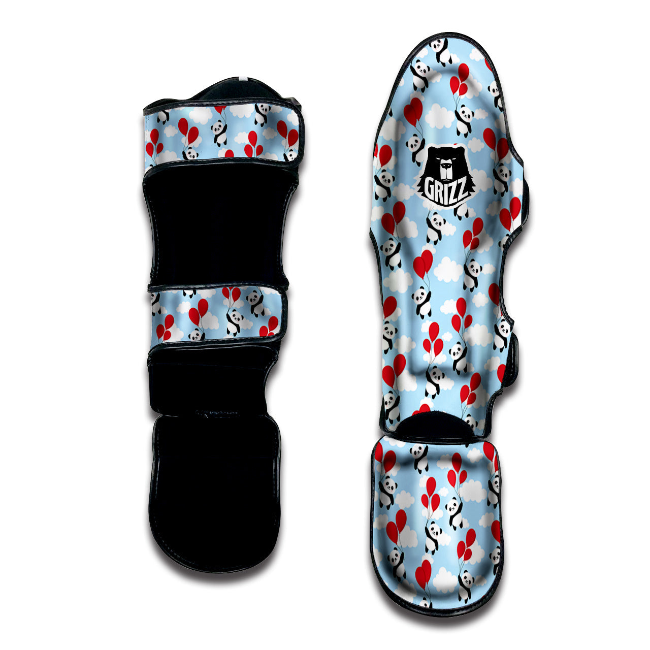 Balloon And Cute Panda Print Pattern Muay Thai Shin Guards-grizzshop