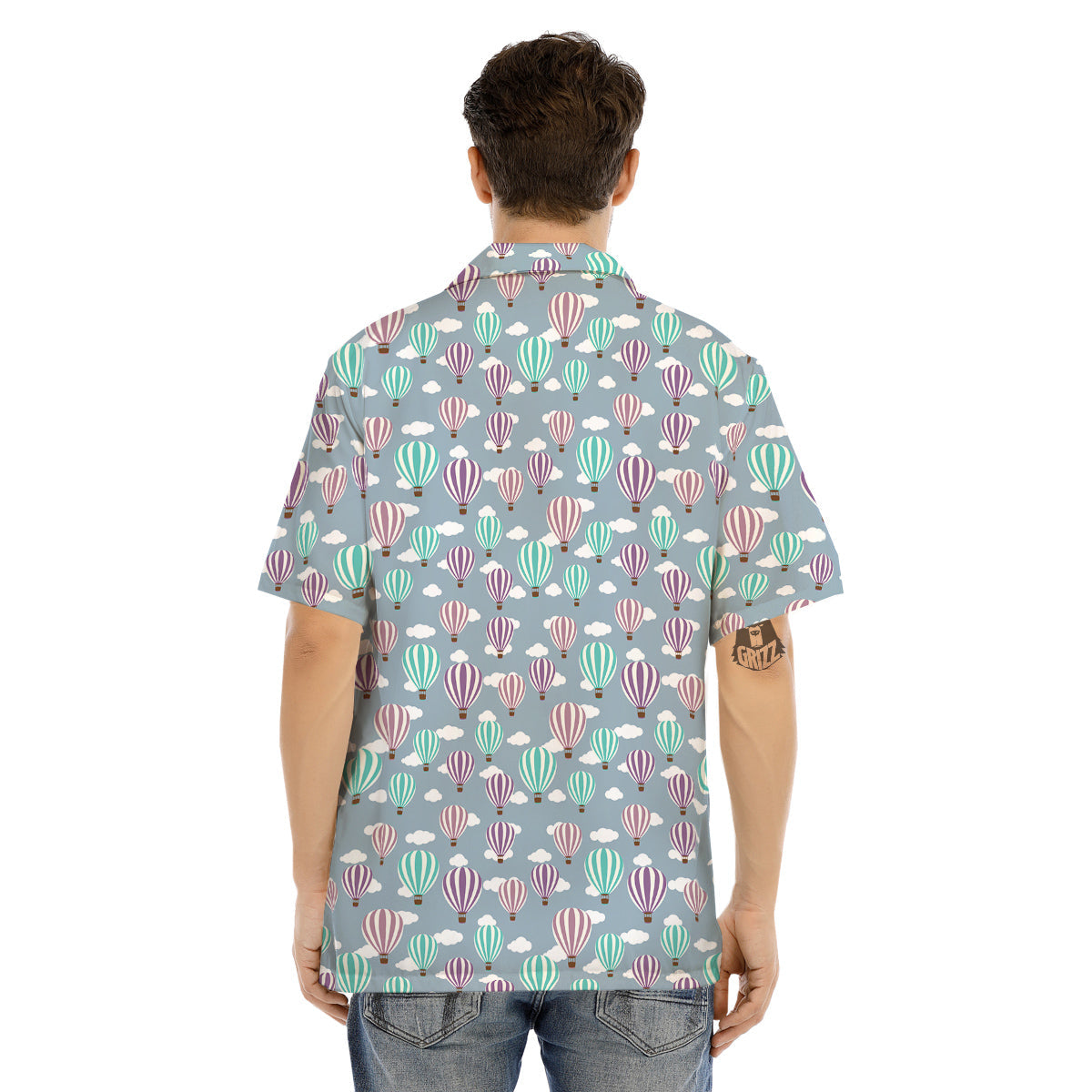 Balloon Cartoon Print Pattern Men's Hawaiian Shirt-grizzshop