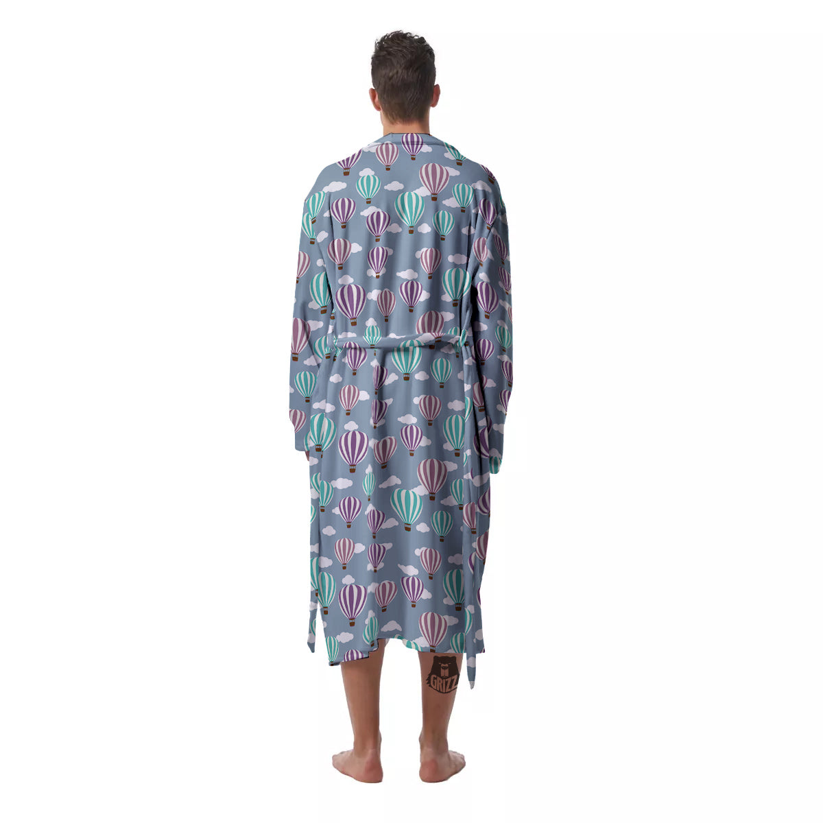 Balloon Cartoon Print Pattern Men's Robe-grizzshop