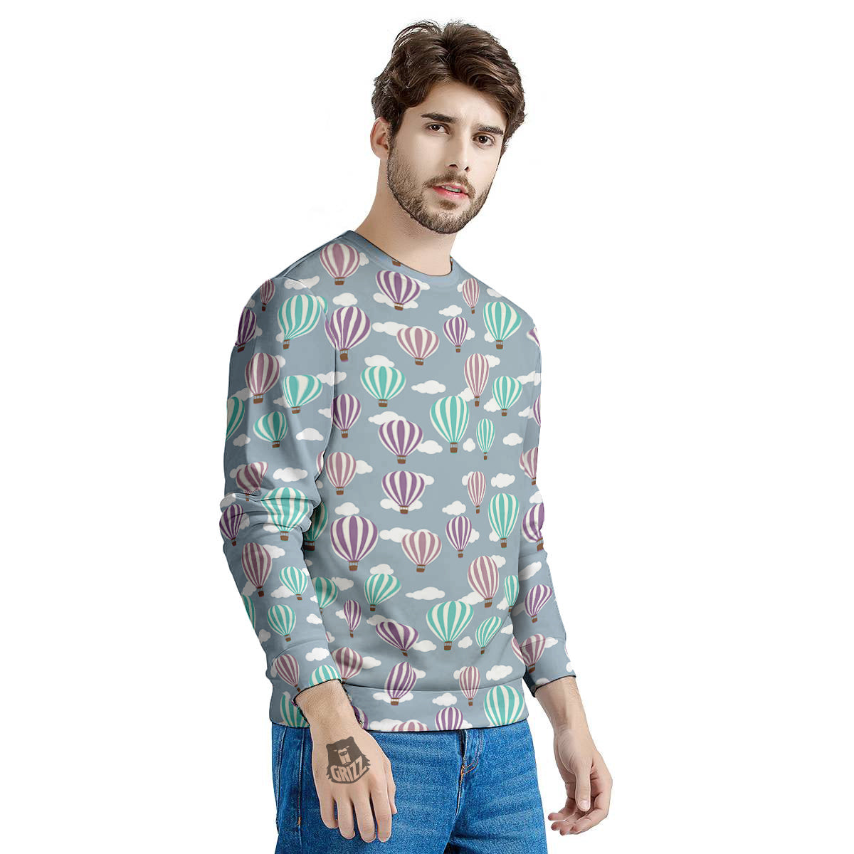 Balloon Cartoon Print Pattern Men's Sweatshirt-grizzshop