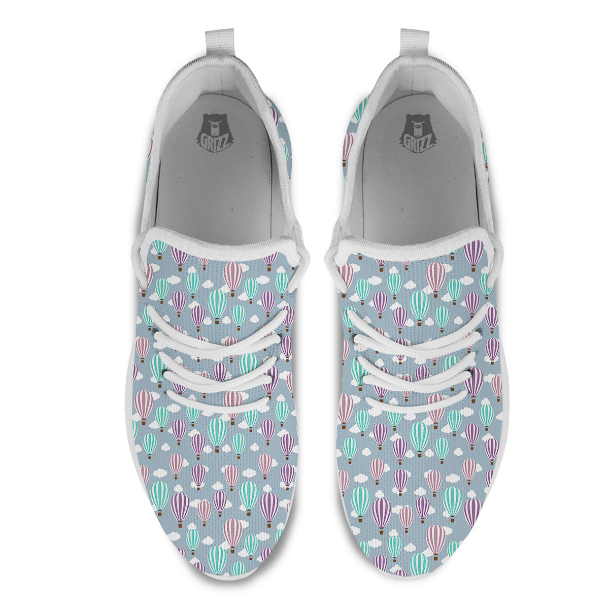 Balloon Cartoon Print Pattern White Athletic Shoes-grizzshop