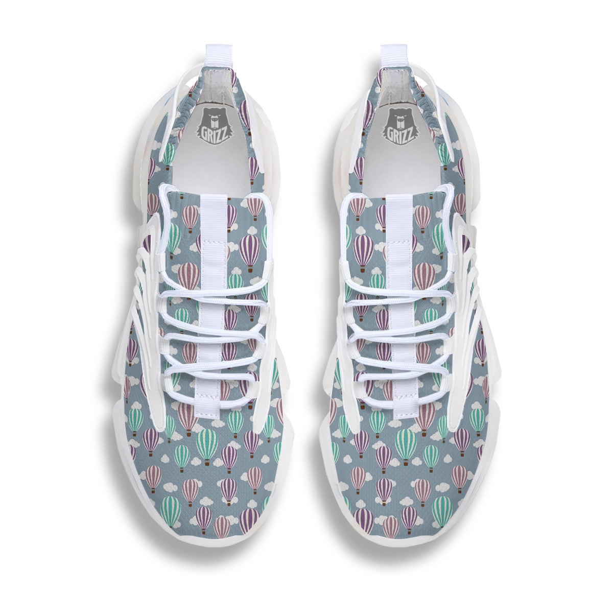 Balloon Cartoon Print Pattern White Gym Shoes-grizzshop