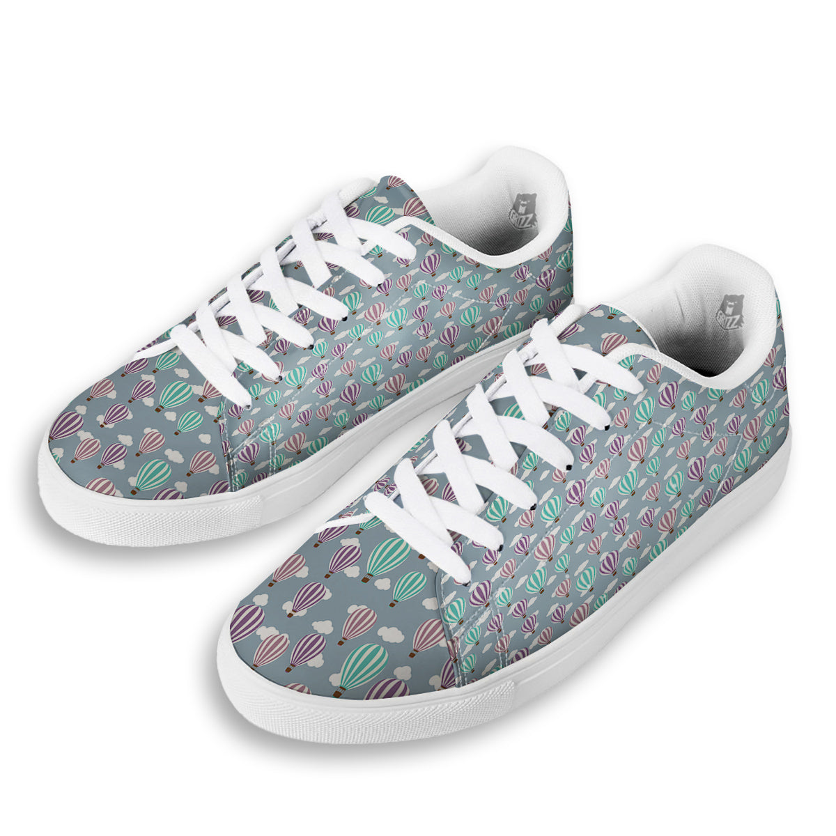 Balloon Cartoon Print Pattern White Low Top Sneakers-grizzshop