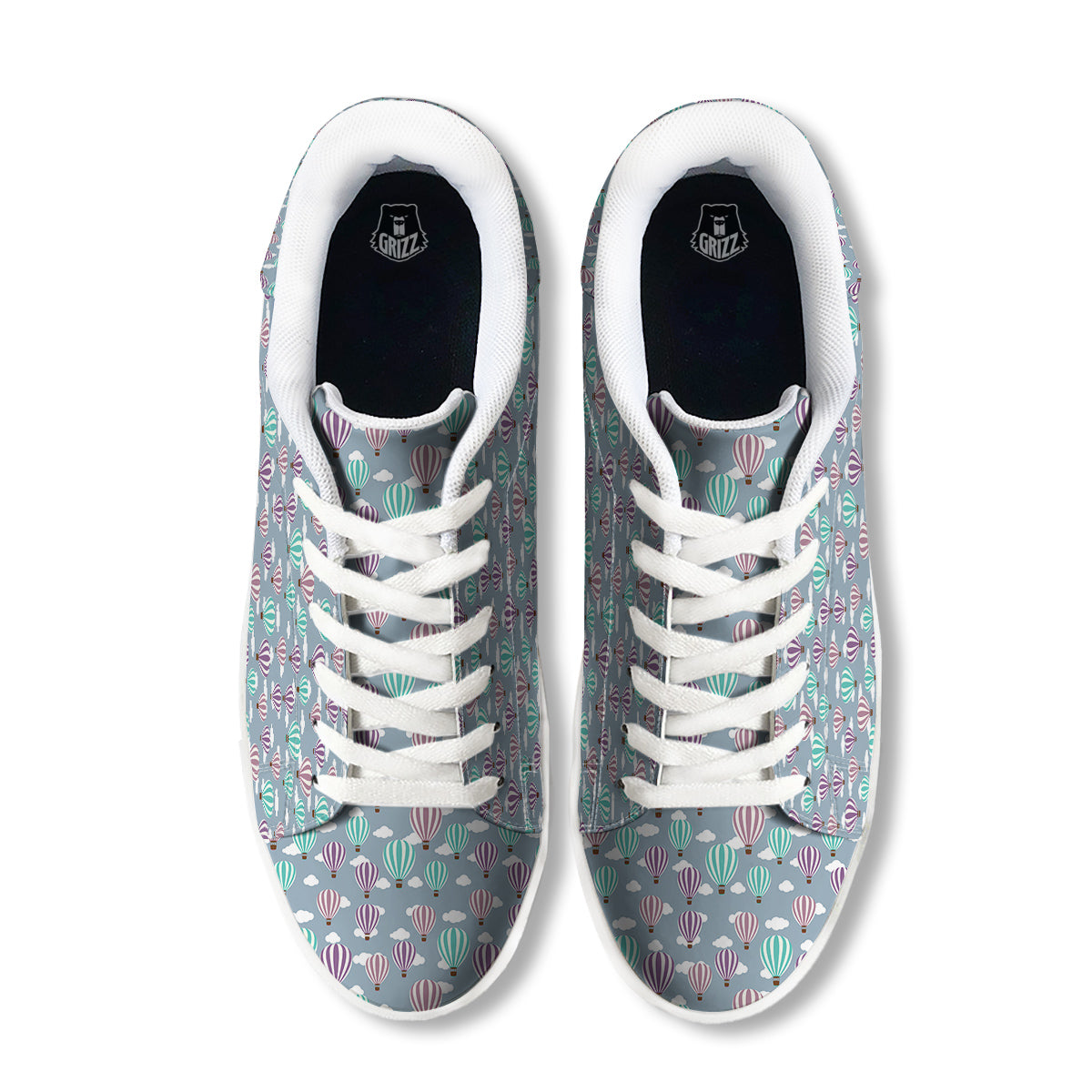Balloon Cartoon Print Pattern White Low Top Sneakers-grizzshop
