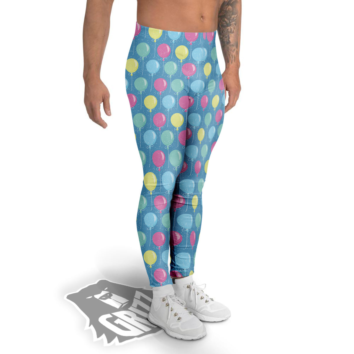 Balloon Colorful Print Pattern Men's Leggings-grizzshop
