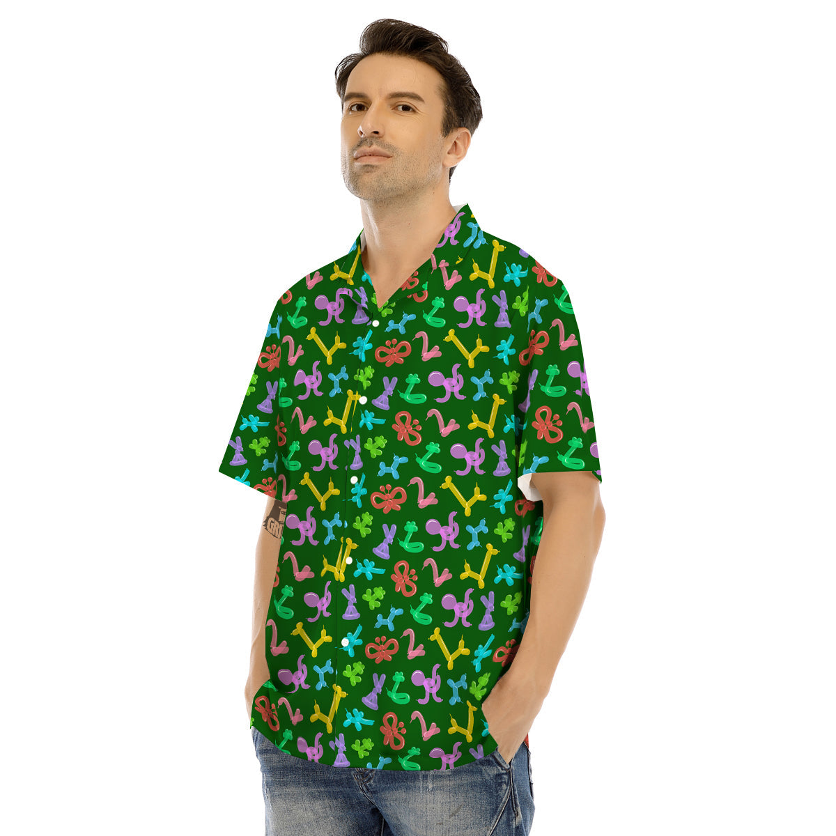 Balloon Modelling Print Pattern Men's Hawaiian Shirt-grizzshop