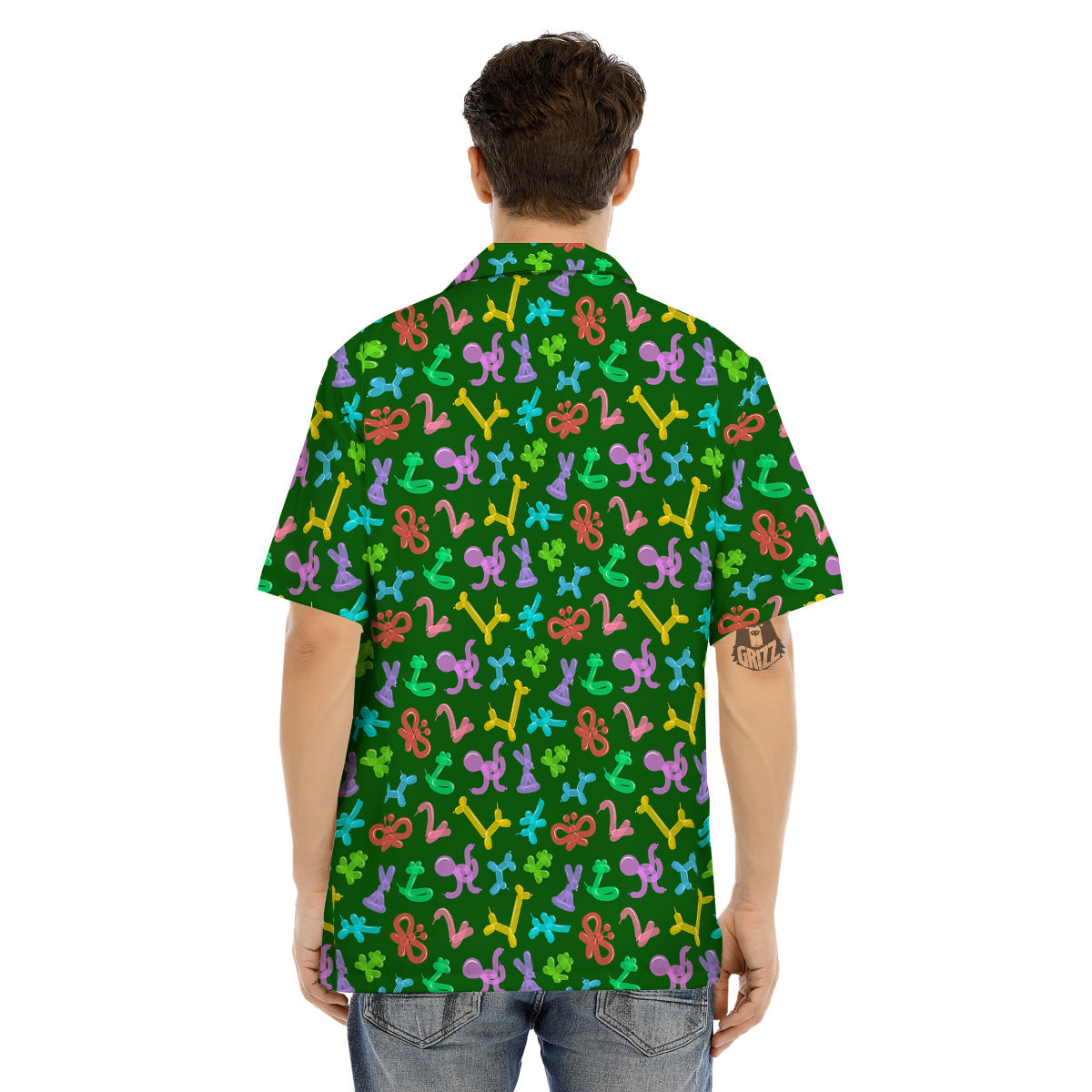 Balloon Modelling Print Pattern Men's Hawaiian Shirt-grizzshop