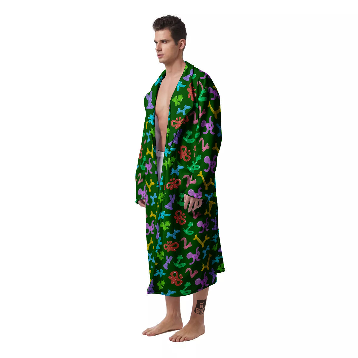 Balloon Modelling Print Pattern Men's Robe-grizzshop