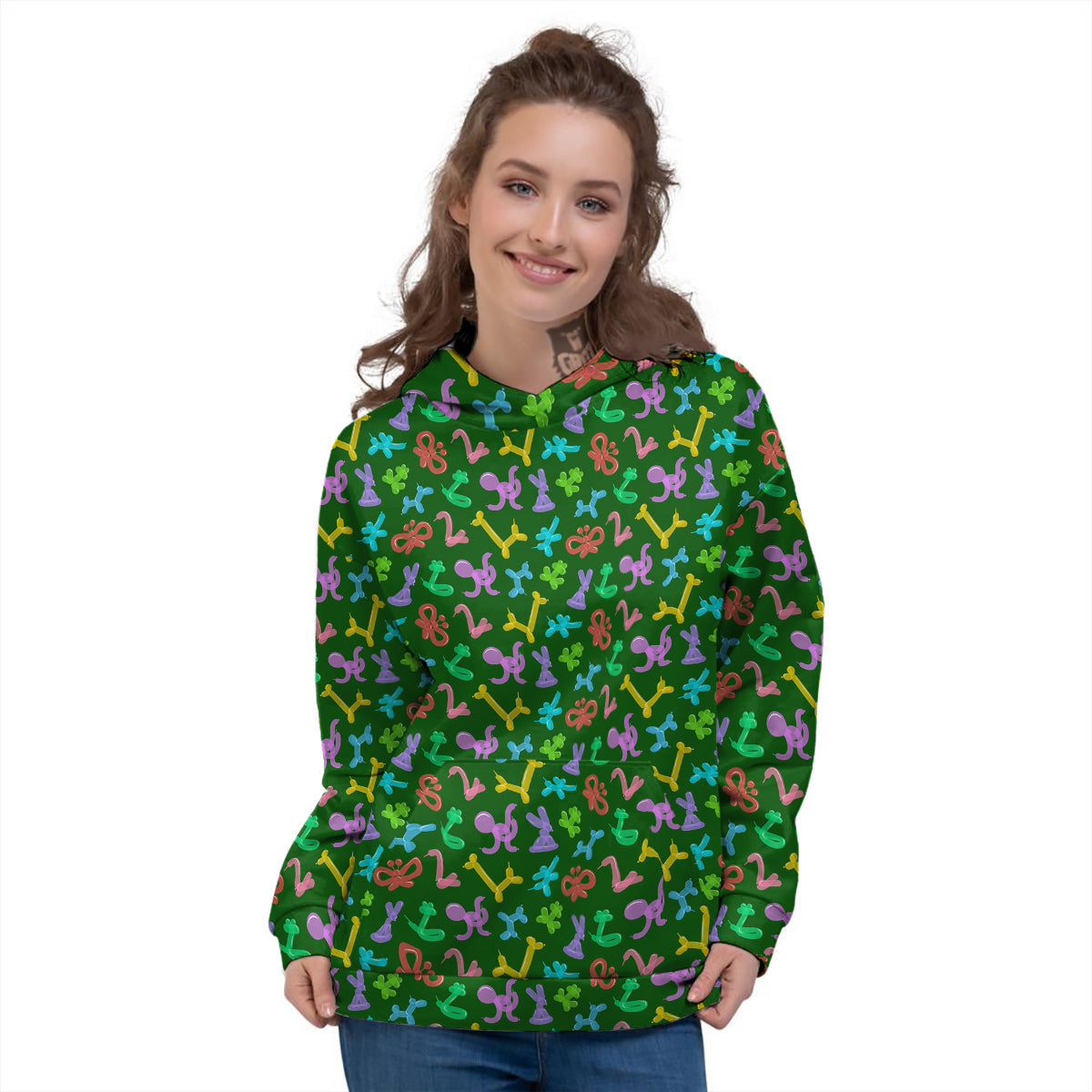 Balloon Modelling Print Pattern Women's Hoodie-grizzshop
