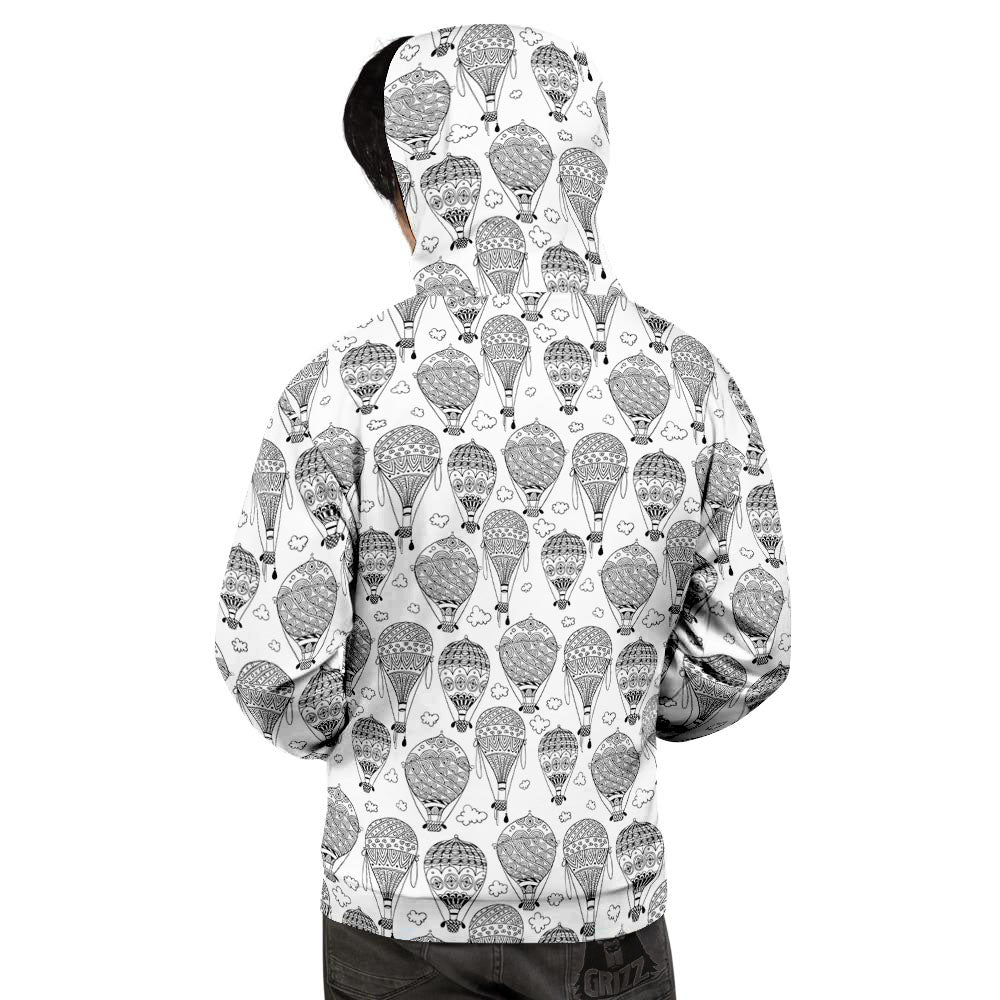 Balloon White And Black Print Pattern Men's Hoodie-grizzshop
