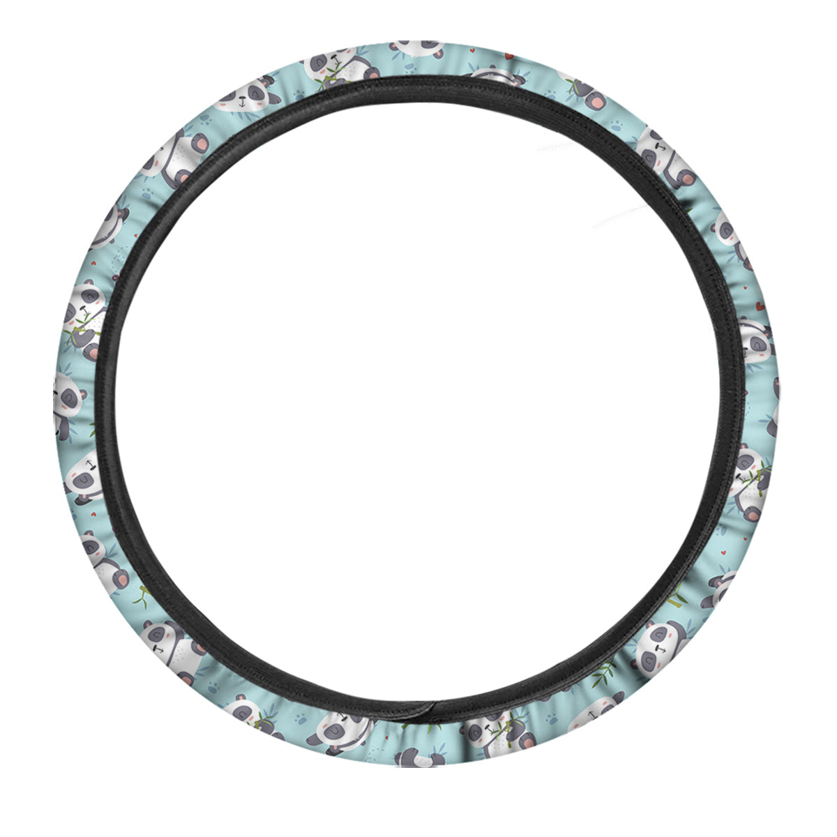 Bamboo And Cute Panda Print Pattern Car Steering Wheel Cover-grizzshop