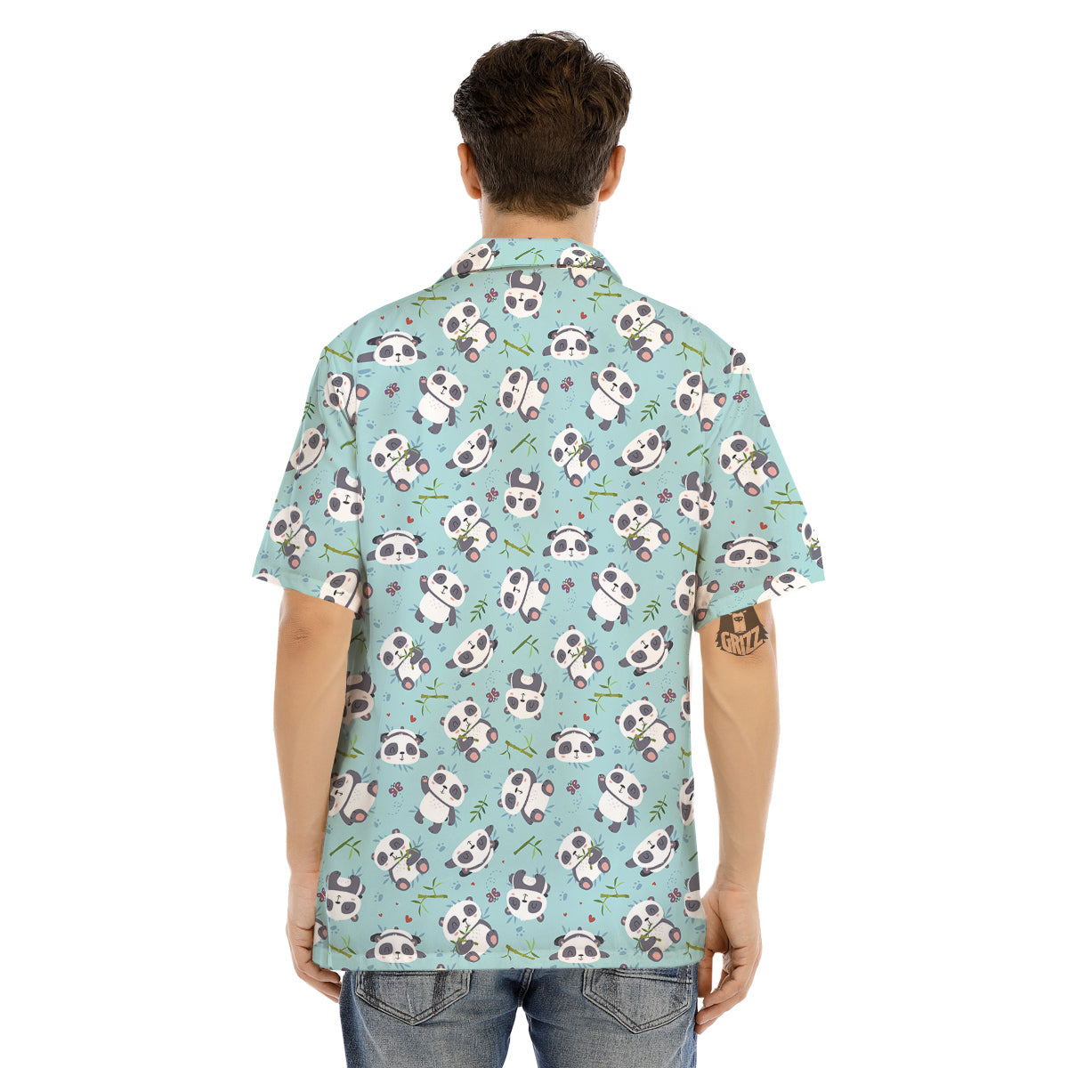 Bamboo And Cute Panda Print Pattern Men's Hawaiian Shirt-grizzshop