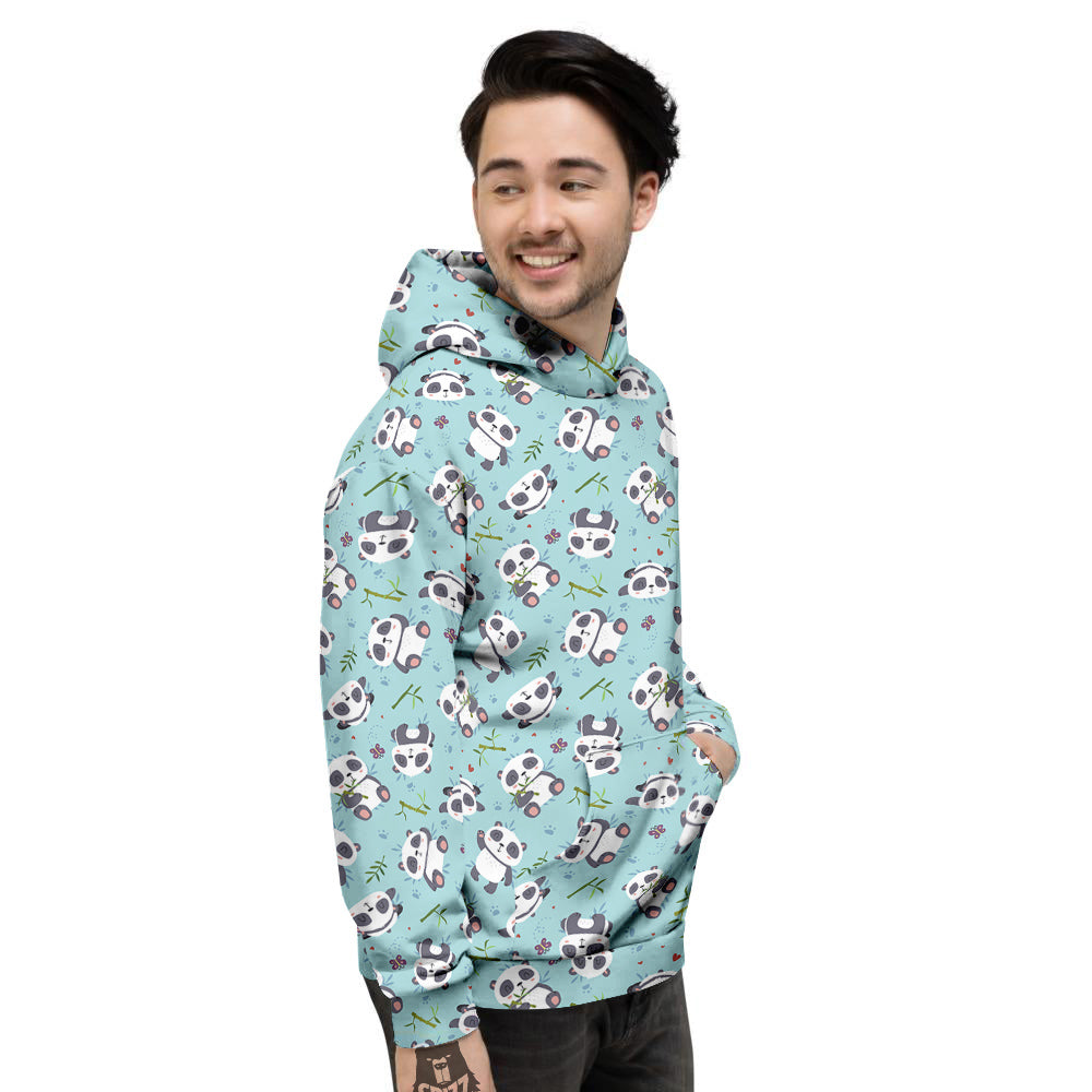 Bamboo And Cute Panda Print Pattern Men's Hoodie-grizzshop