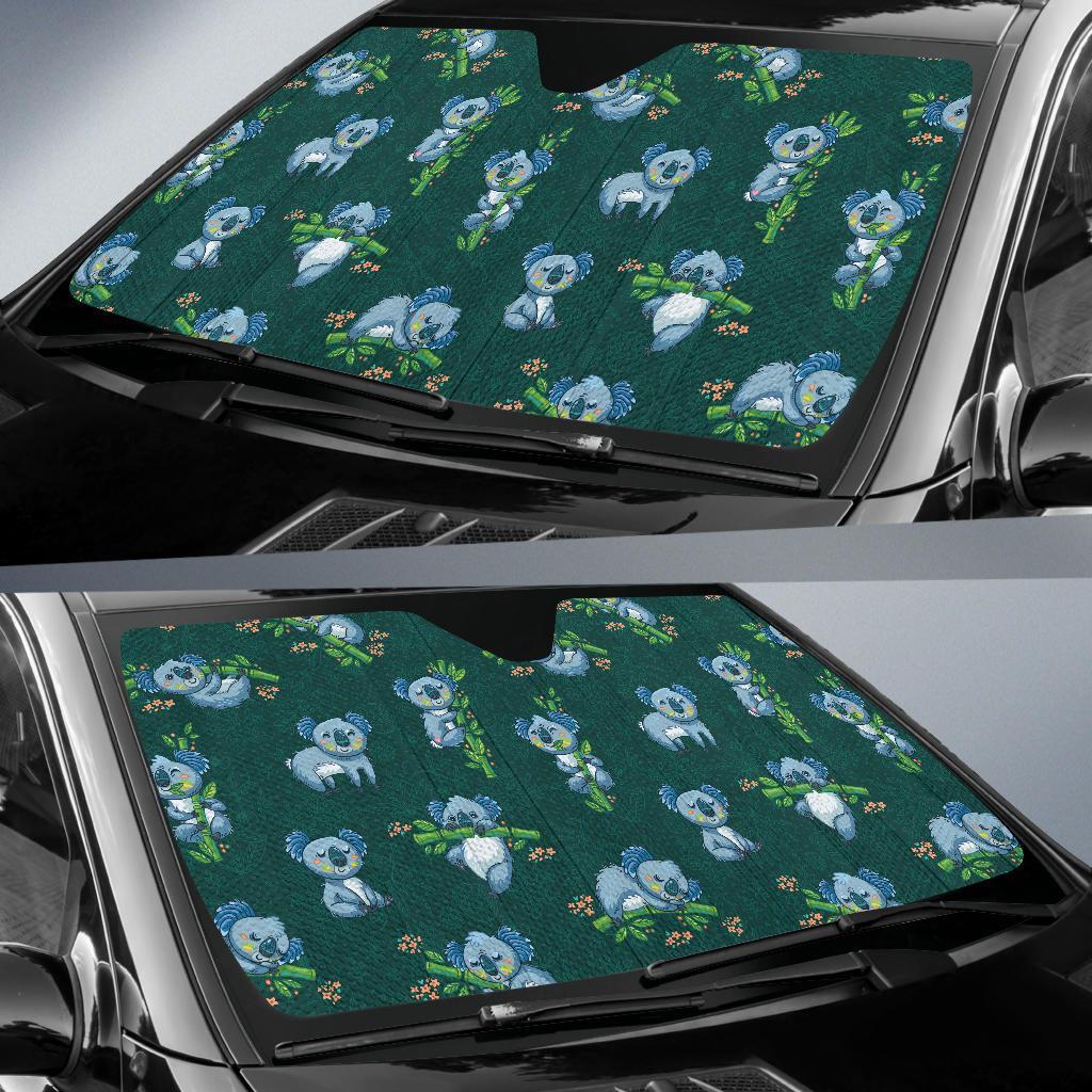 Bamboo Koala Pattern Print Car Sun Shade-grizzshop
