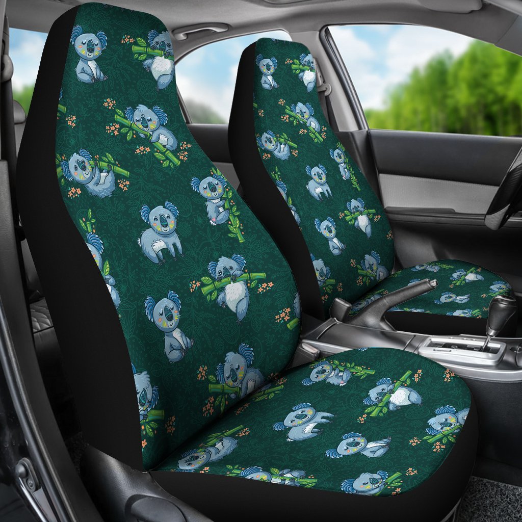 Bamboo Koala Pattern Print Universal Fit Car Seat Cover-grizzshop