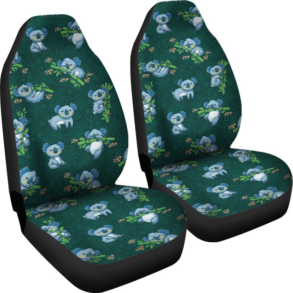 Bamboo Koala Pattern Print Universal Fit Car Seat Cover-grizzshop