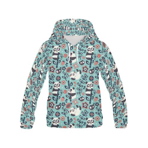 Bamboo Panda Pattern Print Men Pullover Hoodie-grizzshop