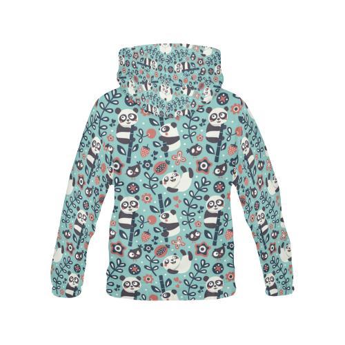 Bamboo Panda Pattern Print Women Pullover Hoodie-grizzshop