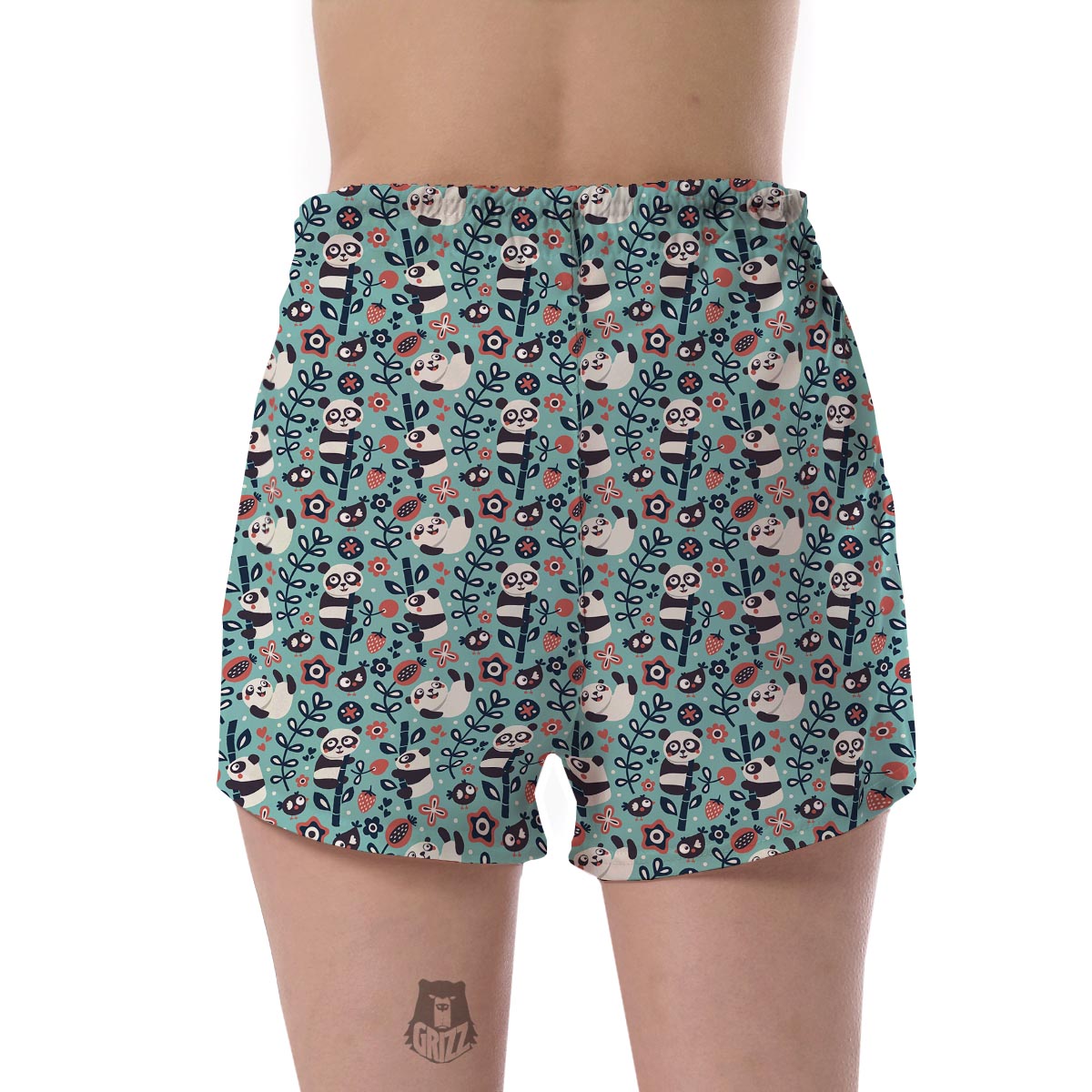 Bamboo Panda Pattern Print Women's Shorts-grizzshop