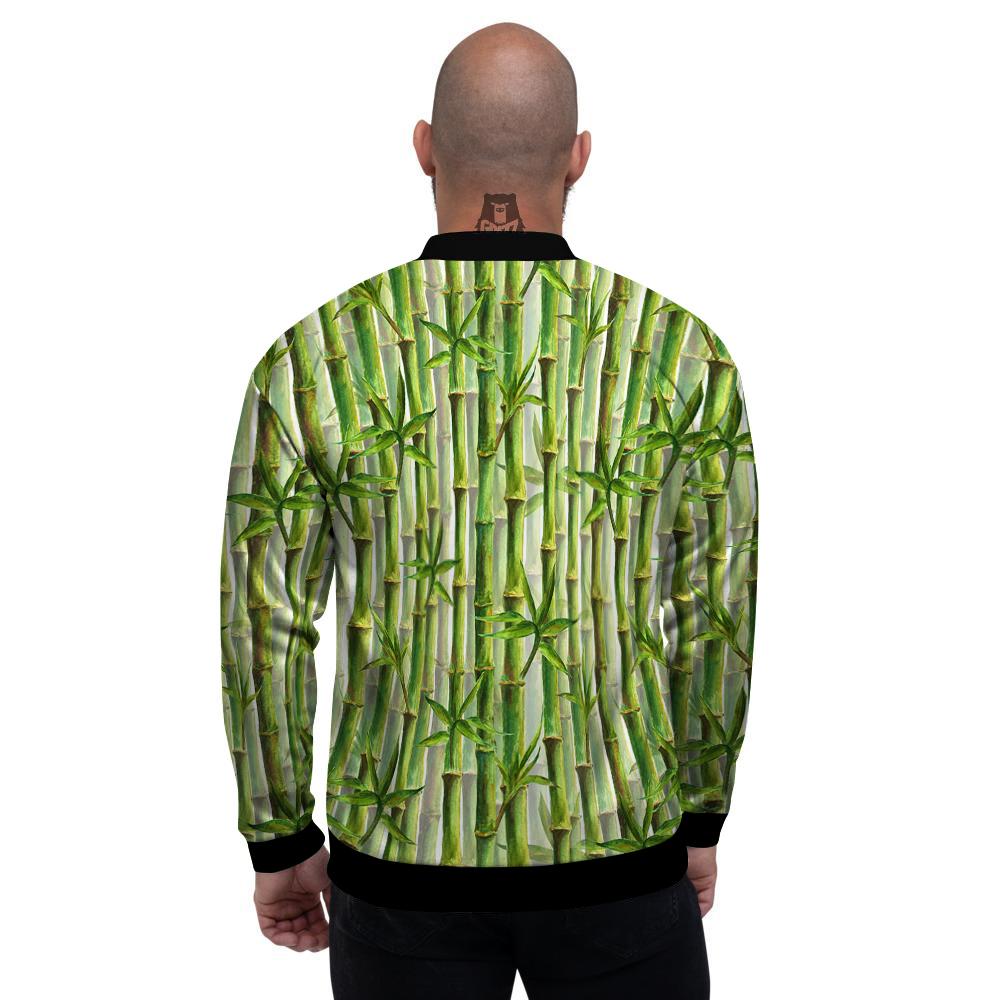 Bamboo Watercolor Print Pattern Men's Bomber Jacket-grizzshop