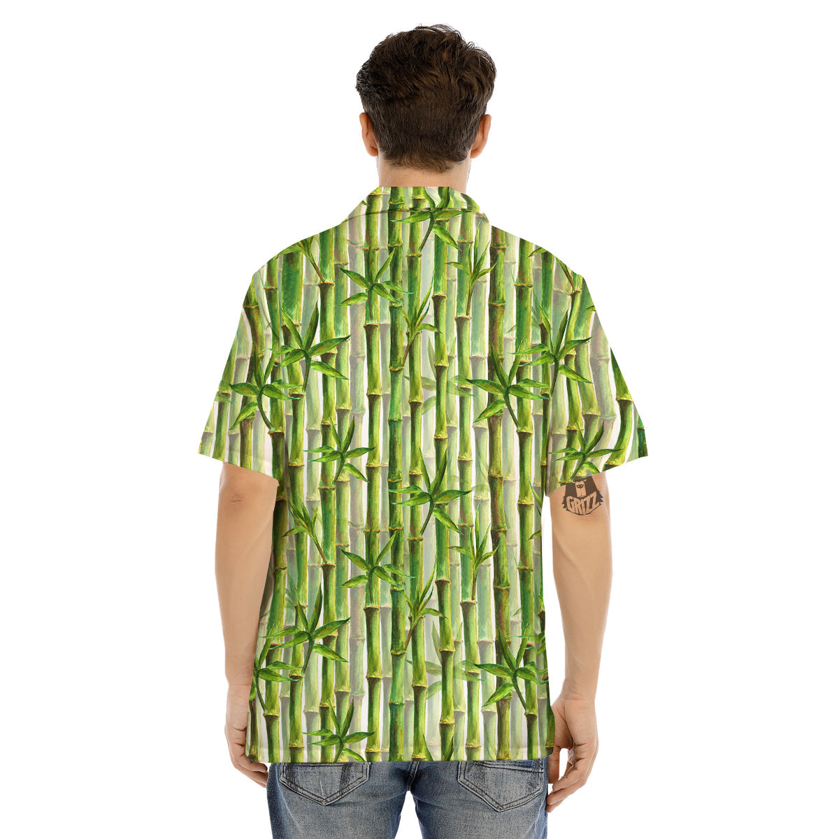Bamboo Watercolor Print Pattern Men's Hawaiian Shirt-grizzshop