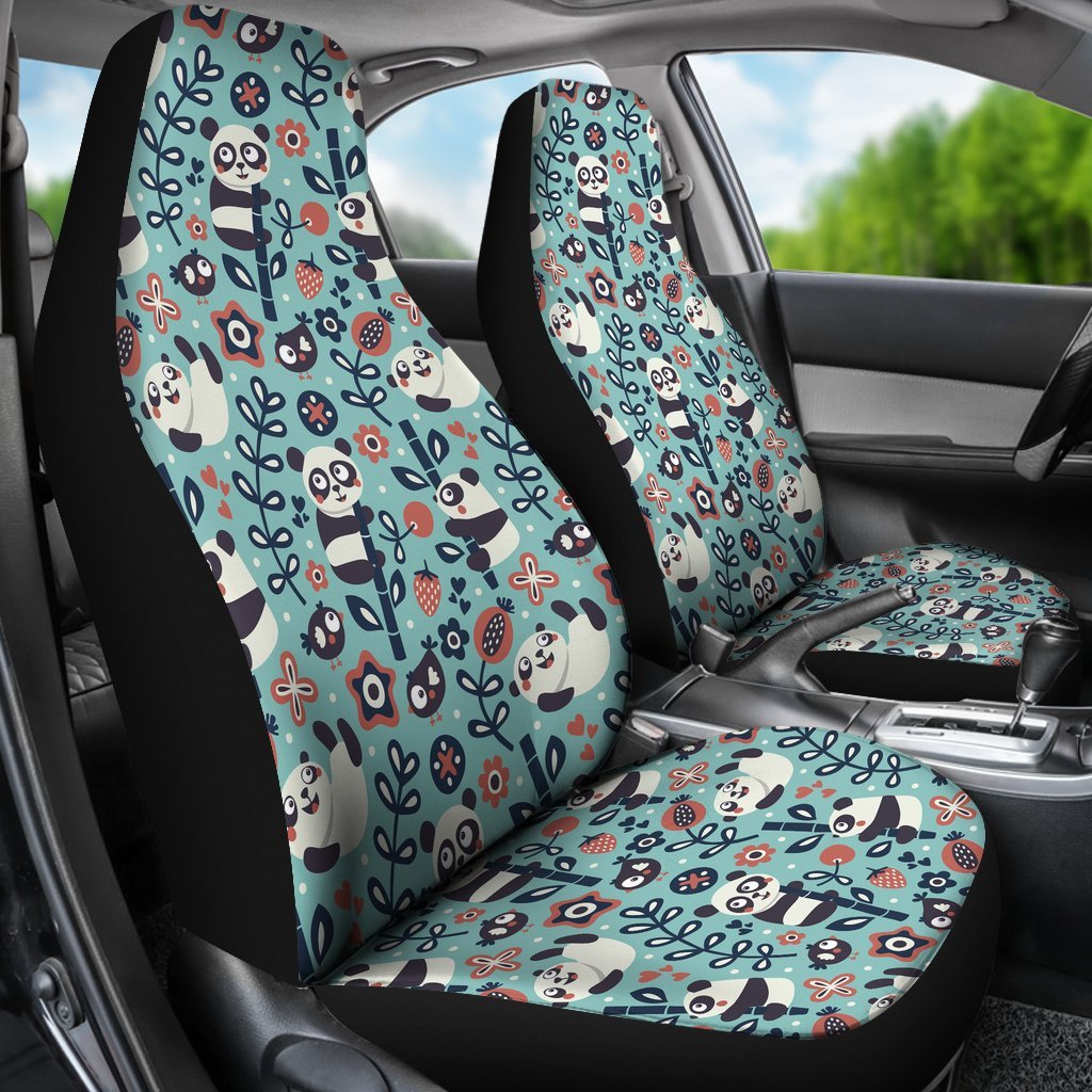 Bamboo Panda Pattern Print Universal Fit Car Seat Cover-grizzshop