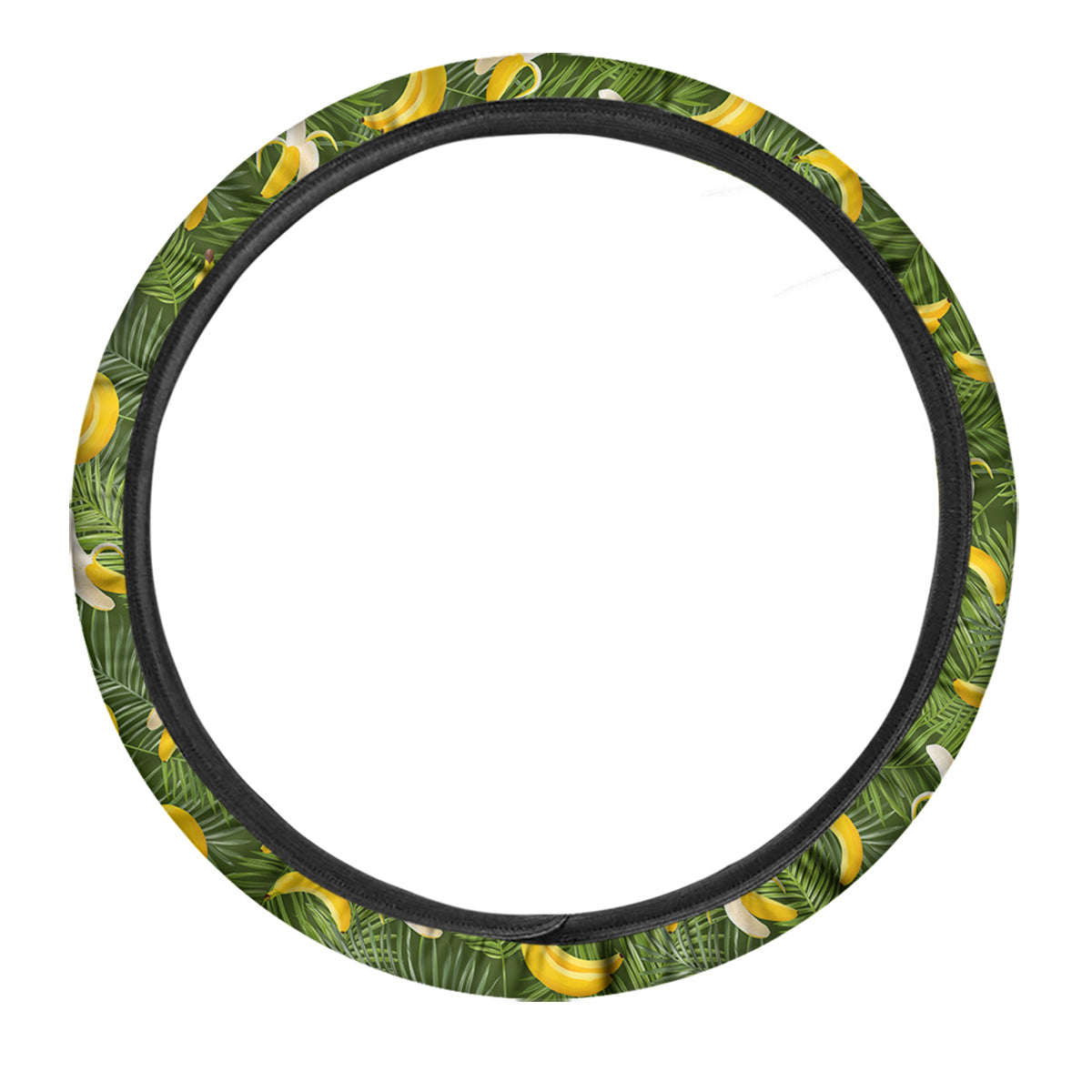 Banana Aloha Print Pattern Car Steering Wheel Cover-grizzshop