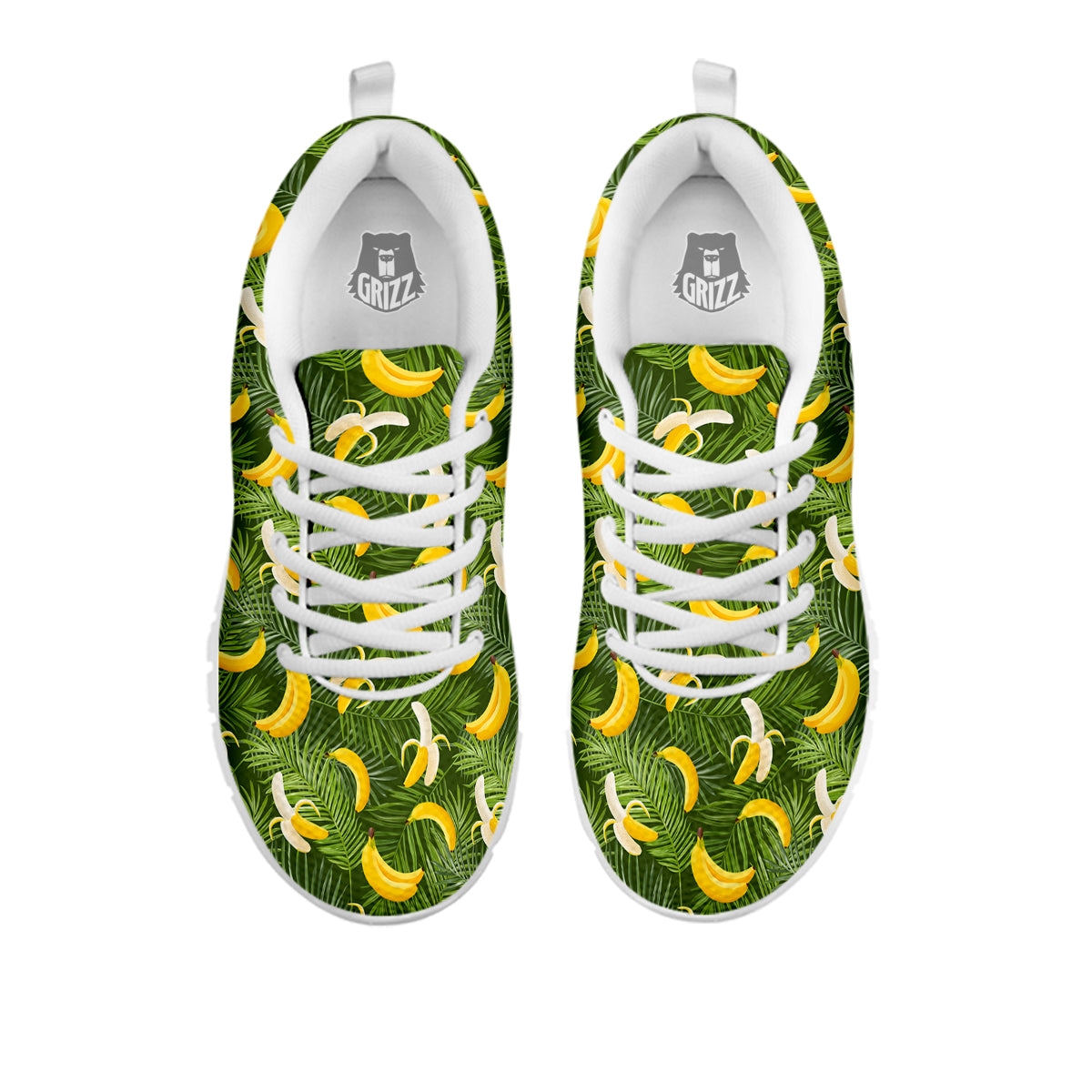 Banana Aloha Print Pattern White Sneaker-grizzshop