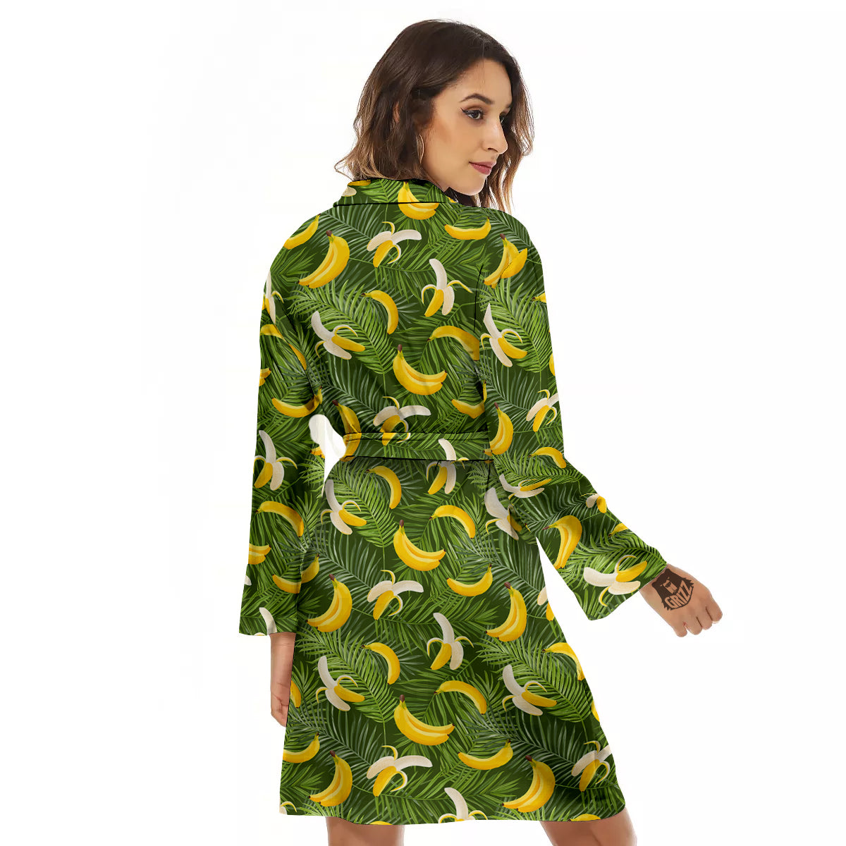 Banana Aloha Print Pattern Women's Robe-grizzshop