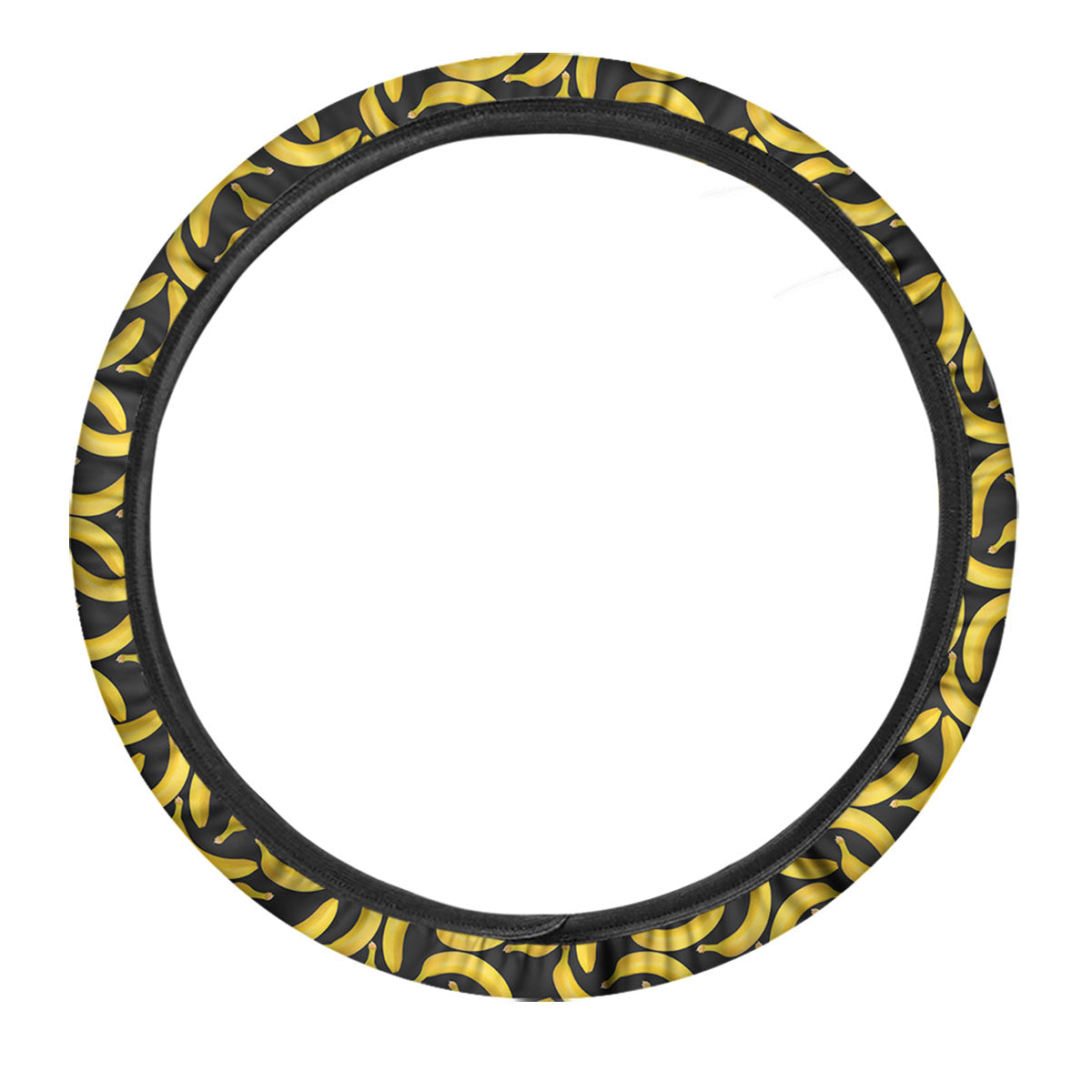 Banana Black Print Pattern Car Steering Wheel Cover-grizzshop