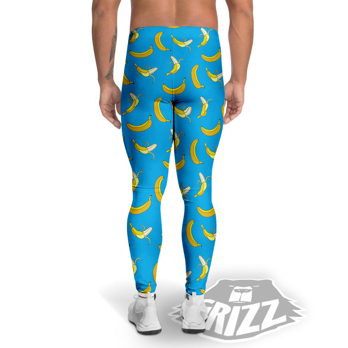 Banana Blue Print Pattern Men's Leggings-grizzshop