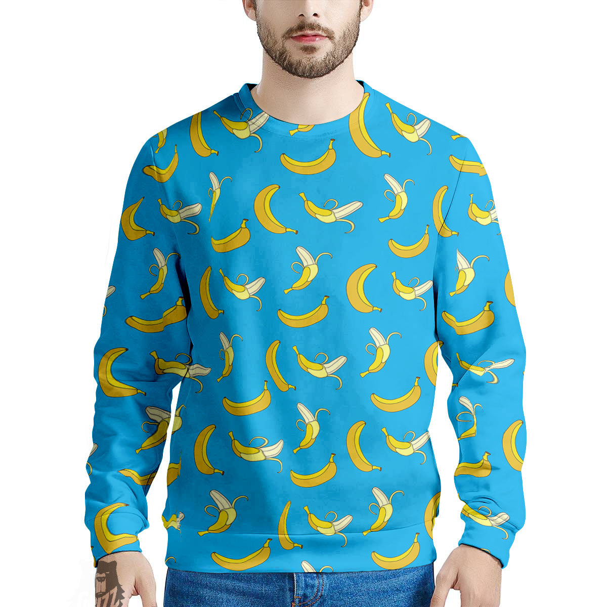 Banana Blue Print Pattern Men's Sweatshirt-grizzshop