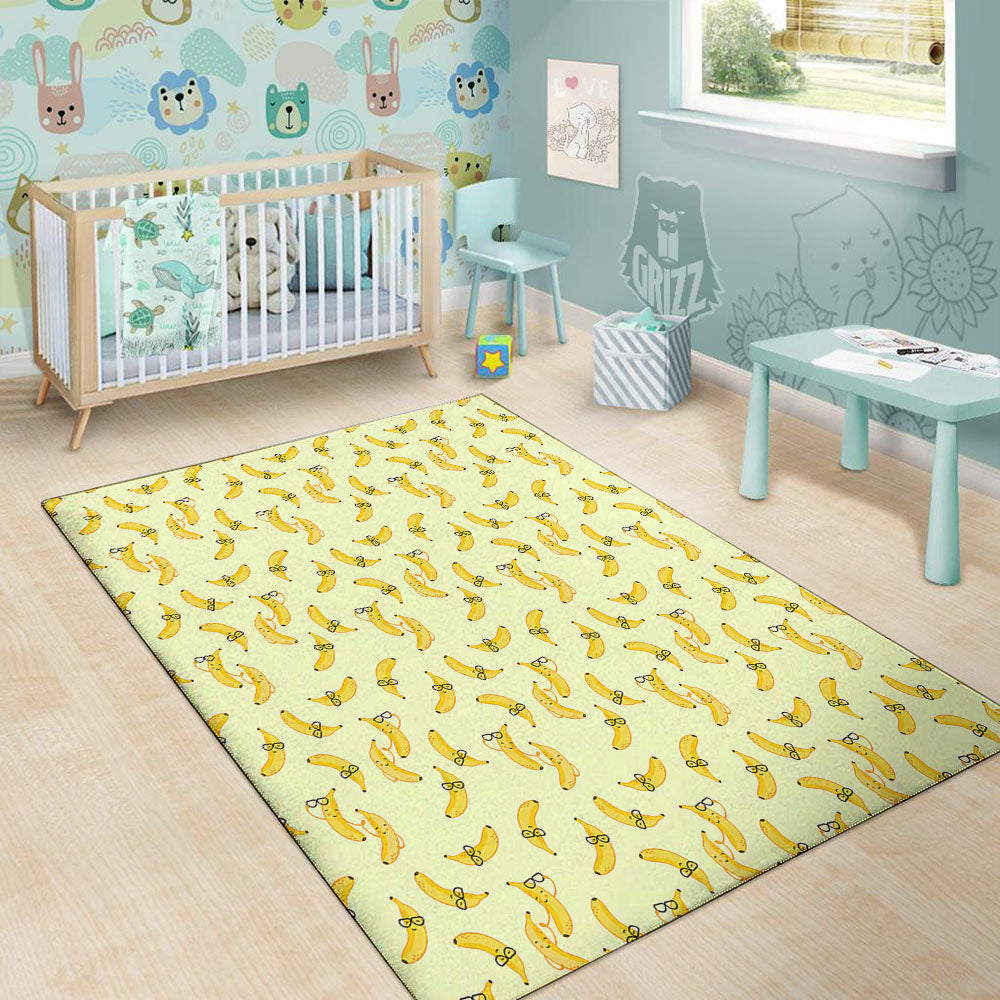 Banana Cute Print Pattern Floor Mat-grizzshop