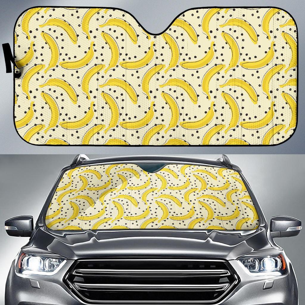 Banana Dot Pattern Print Car Sun Shade-grizzshop