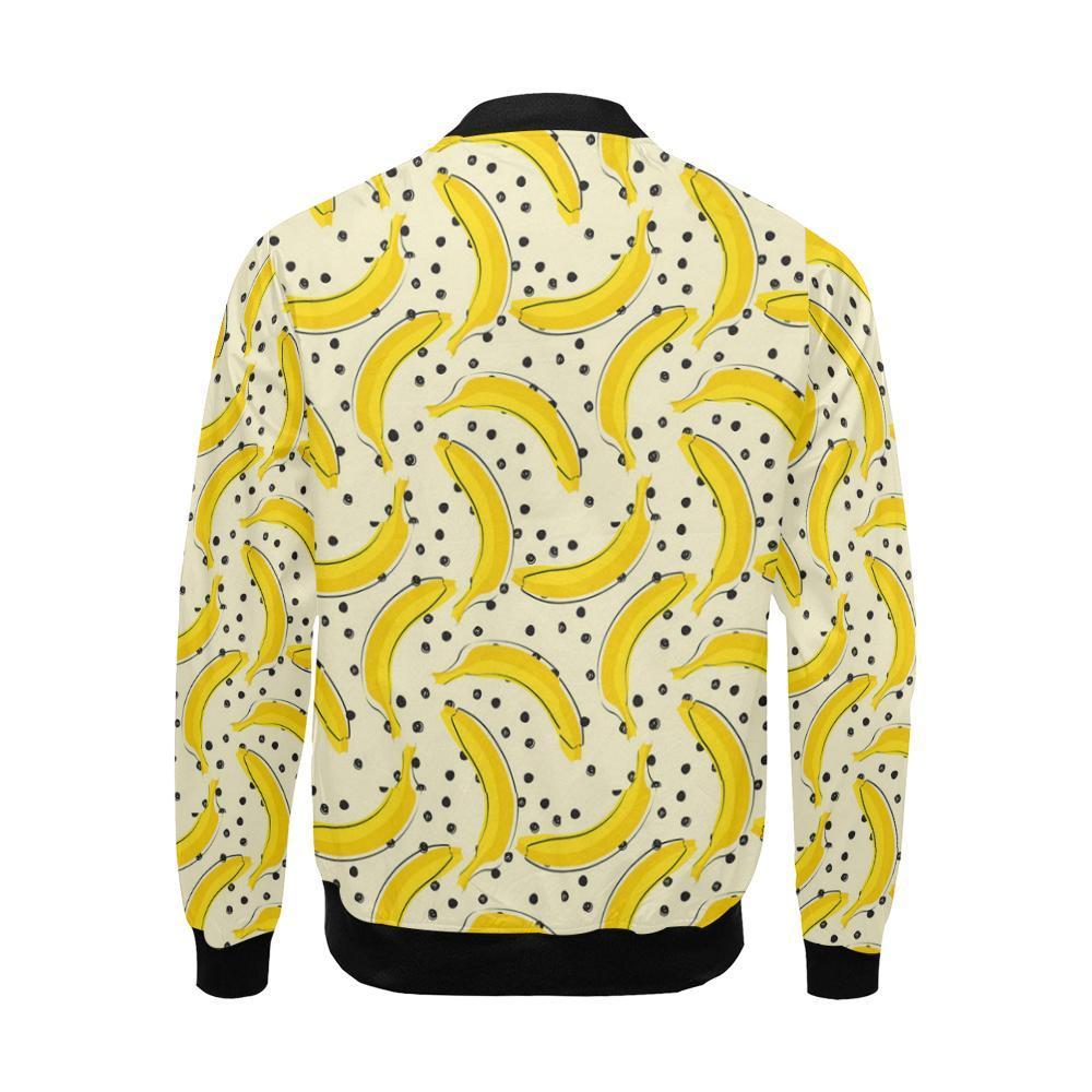 Banana Dot Pattern Print Men's Bomber Jacket-grizzshop