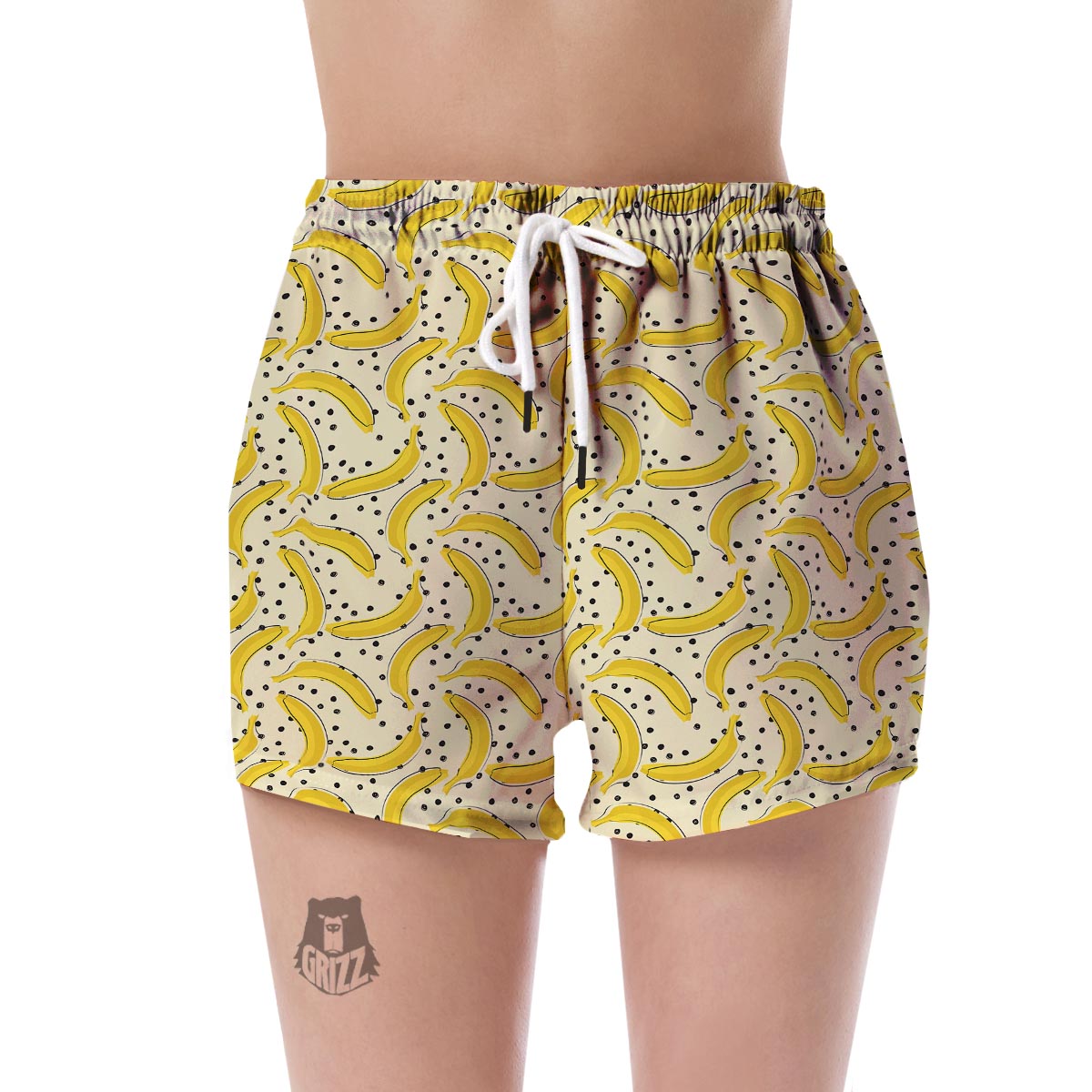 Banana Dot Pattern Print Women's Shorts-grizzshop