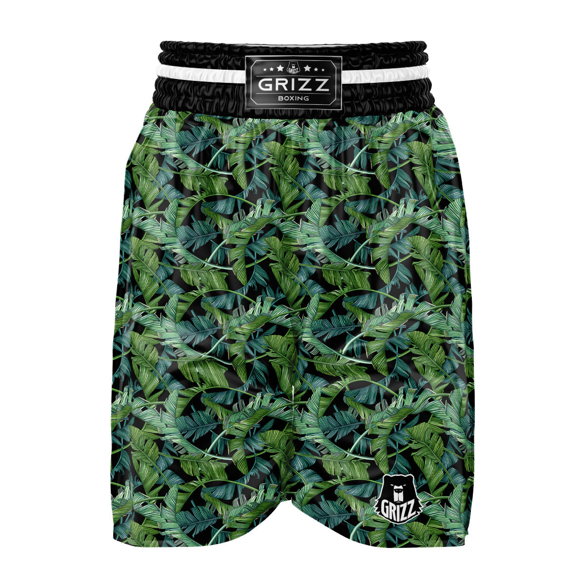 Banana Leaf Print Pattern Boxing Shorts-grizzshop